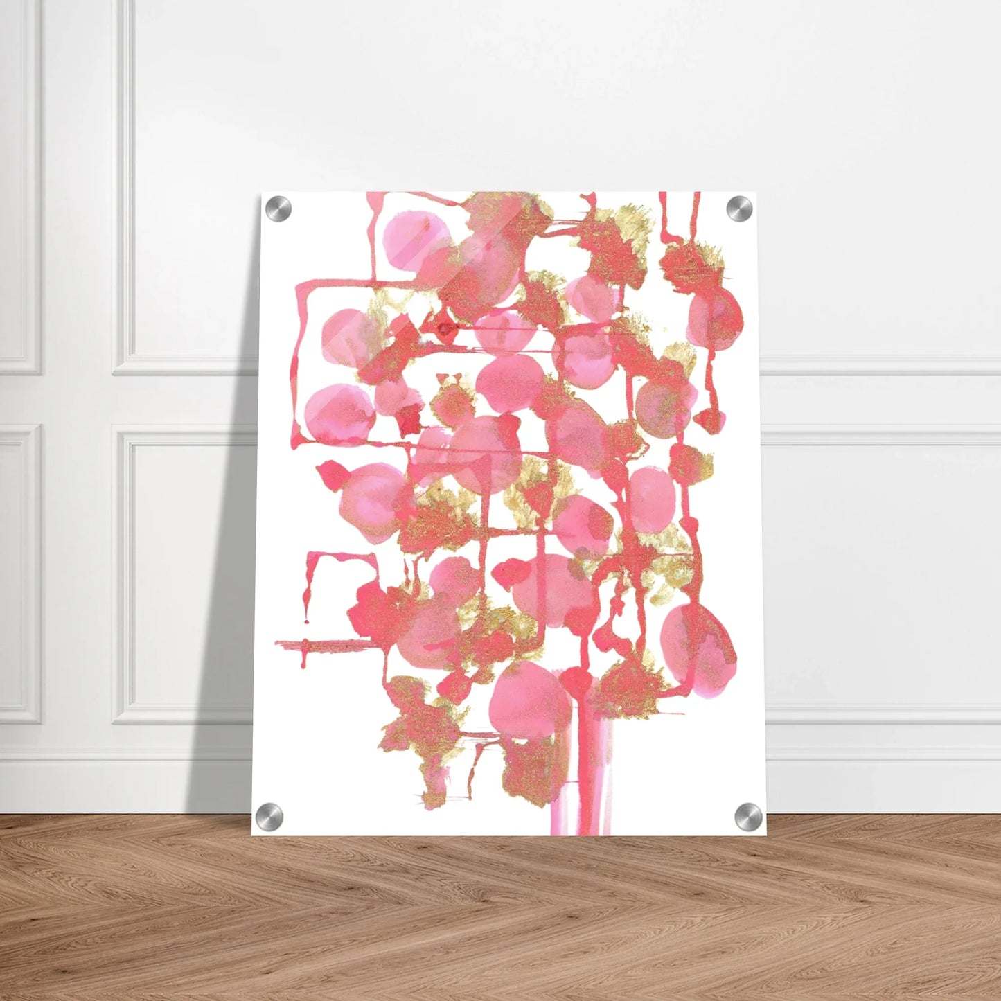 Impression sur acrylique brillante Reseau Framboise | Art contemporain par Laure Leprince - Laure Leprince - Artiste Peintre