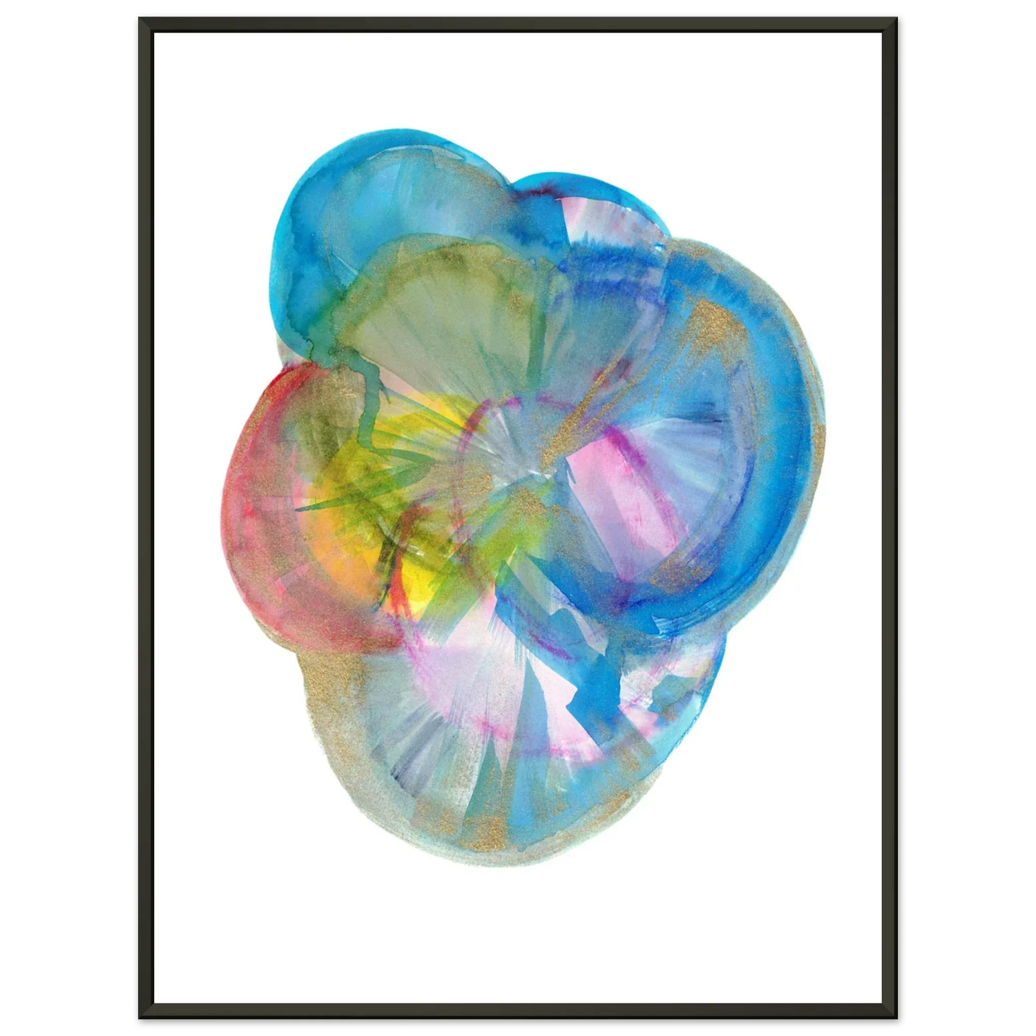 Classic Semi-Glossy Paper Metal Framed Poste Crystal Bloom - Laure Leprince - Artiste Peintre