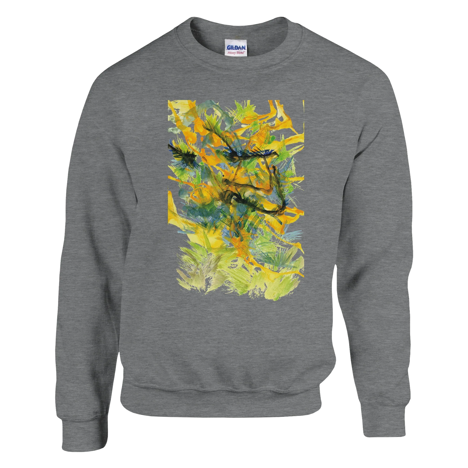 Sweatshirt Unisexe Classique Tempête Solaire – Impression Artistique Multicolore | Premium Cotton Blend - Laure Leprince - Artiste Peintre