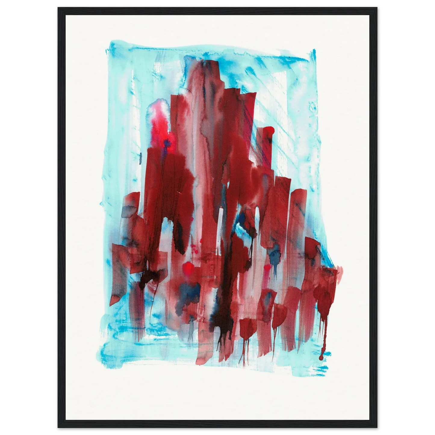 Affiche Encadrée Museum-Quality Matte Paper Wooden Framed Crimson Tower - Laure Leprince - Artiste Peintre