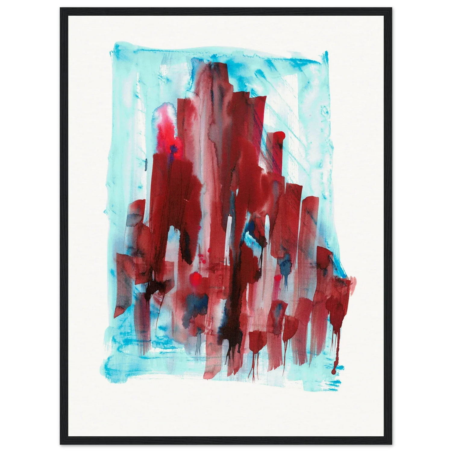 Affiche Encadrée Museum-Quality Matte Paper Wooden Framed Crimson Tower - Laure Leprince - Artiste Peintre