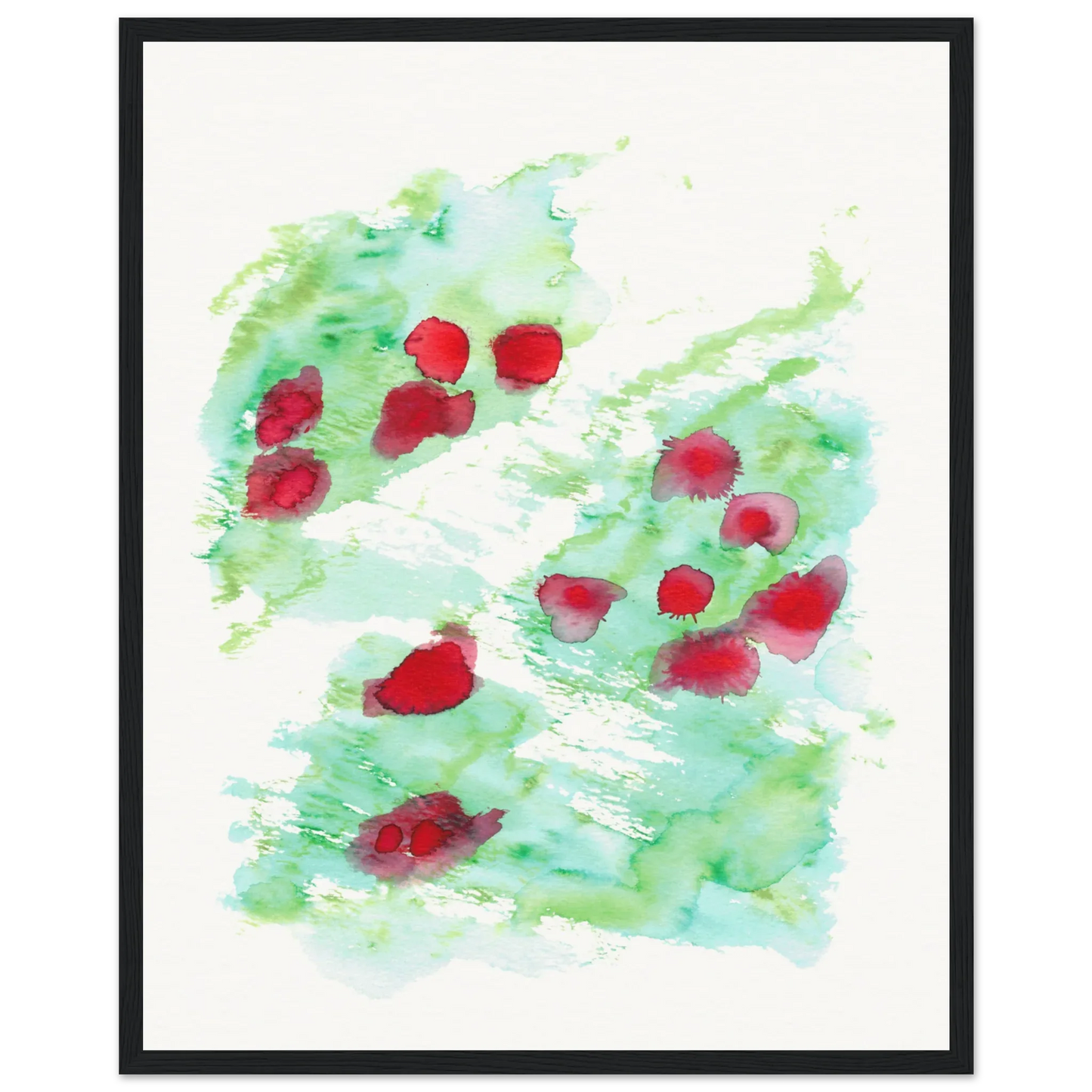 Affiche Encadrée Museum-Quality Matte Paper Aluminium Framed Eclats rouges - Laure Leprince - Artiste Peintre