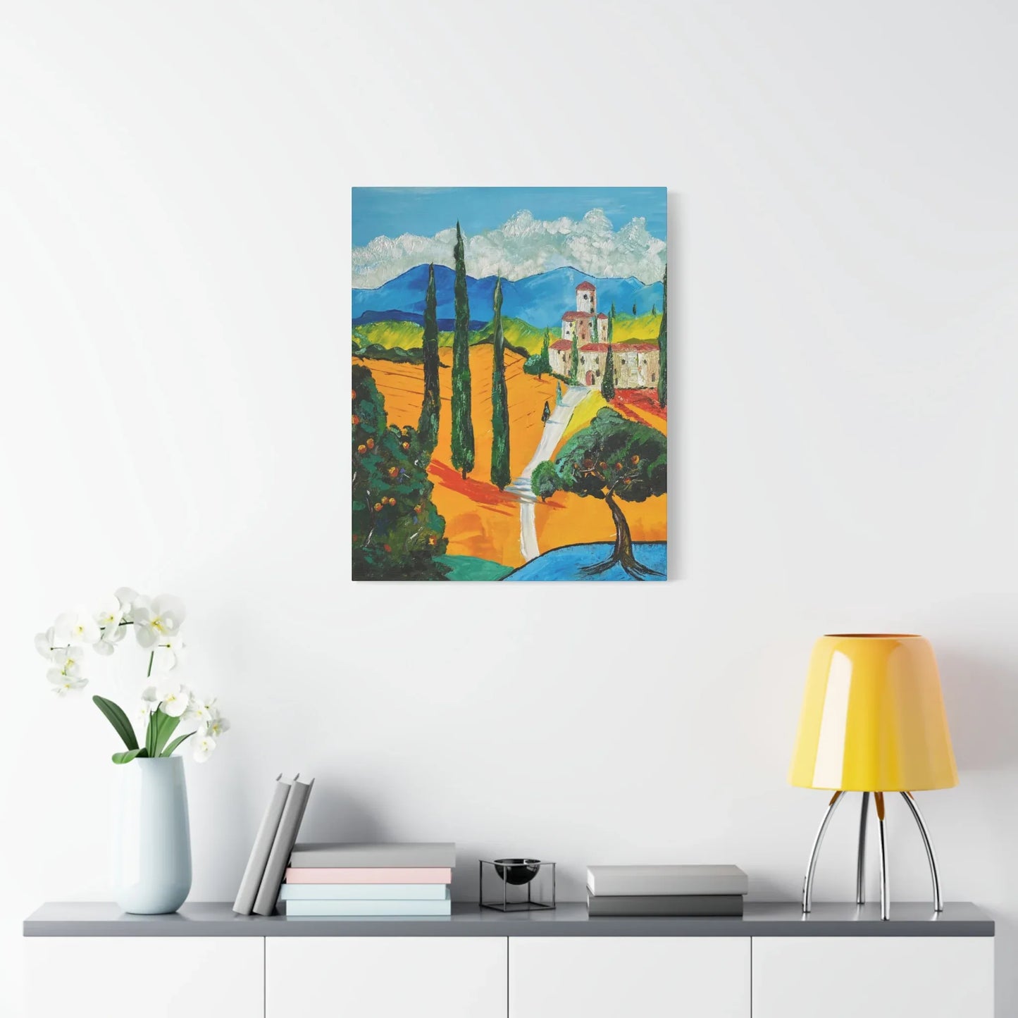 Paysage Méditerranéen – Peinture Originale Imprimée | Art Contemporain Lumineux - Laure Leprince - Artiste Peintre