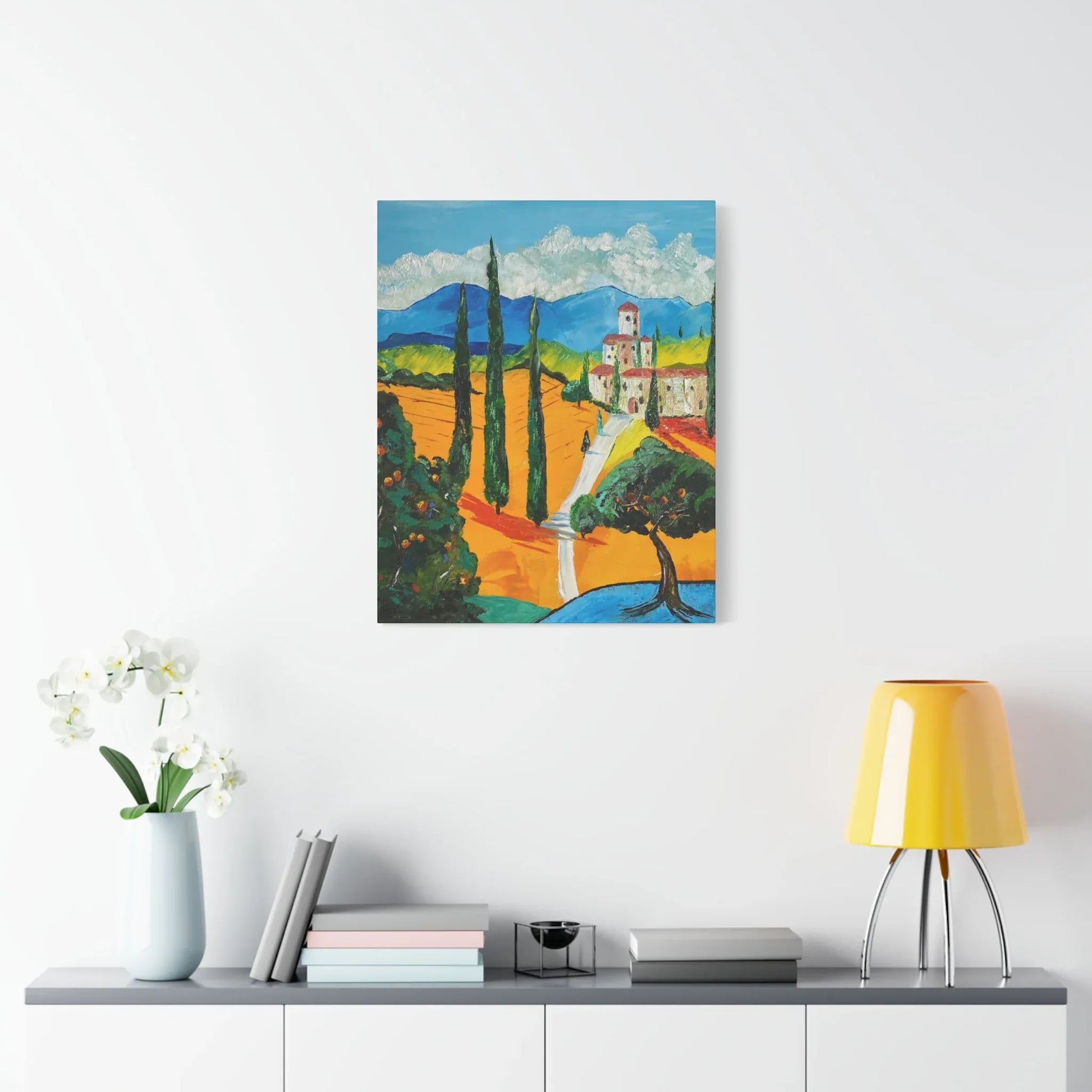 Paysage Méditerranéen – Peinture Originale Imprimée | Art Contemporain Lumineux - Laure Leprince - Artiste Peintre