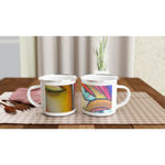 Mug en émail blanc 35 cl trouncho#2– Léger, vintage et résistant - Laure Leprince - Artiste Peintre