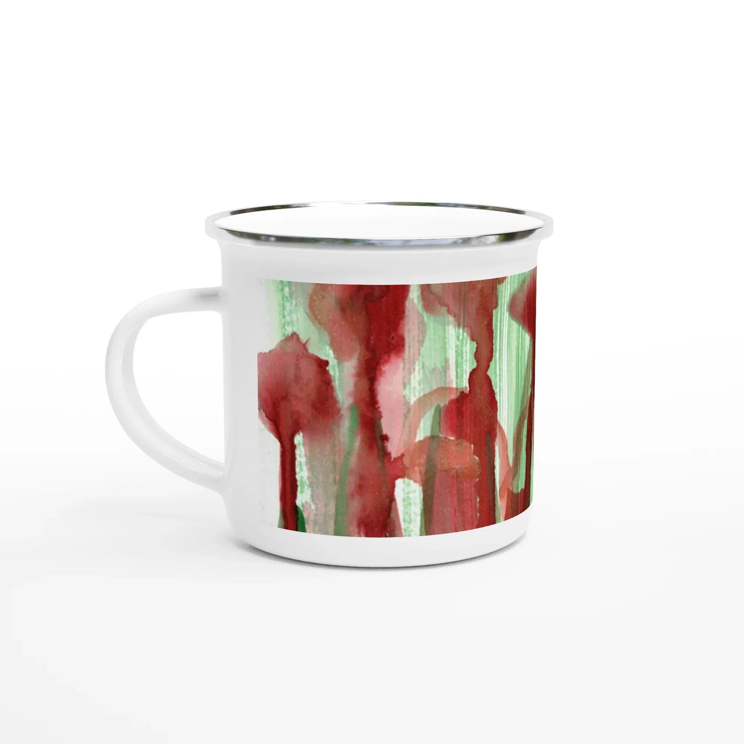 Mug en émail blanc 35 cl City Forest Choir– Léger, vintage et résistant - Laure Leprince - Artiste Peintre
