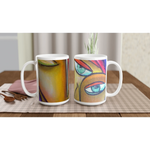 Mug en céramique blanche 44 cl trouncho#2 – Grand format, design et qualité durable - Laure Leprince - Artiste Peintre