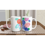 Mug en céramique blanche 44 cl Galets Chromatiques – Grand format, design et qualité durable - Laure Leprince - Artiste Peintre