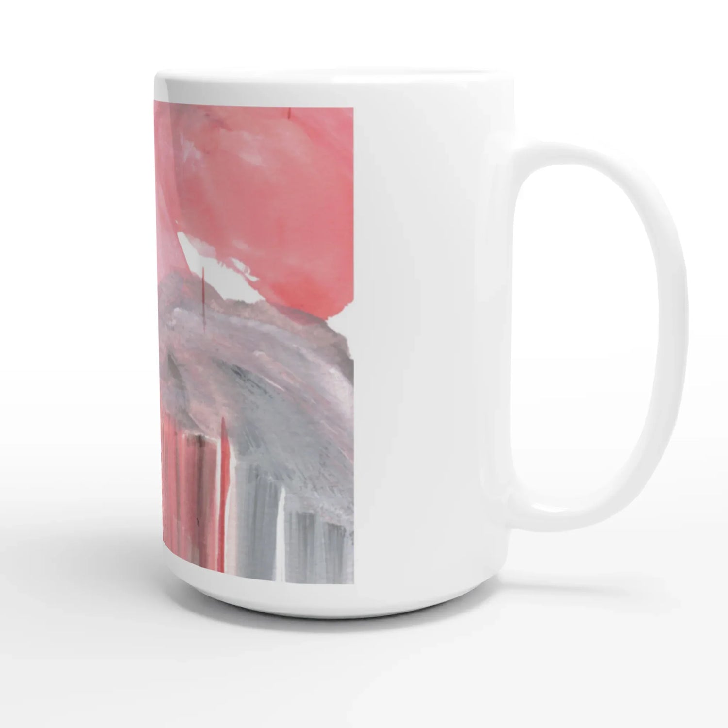 Mug en céramique blanche 44 cl Blush Cascade – Grand format, design et qualité durable - Laure Leprince - Artiste Peintre