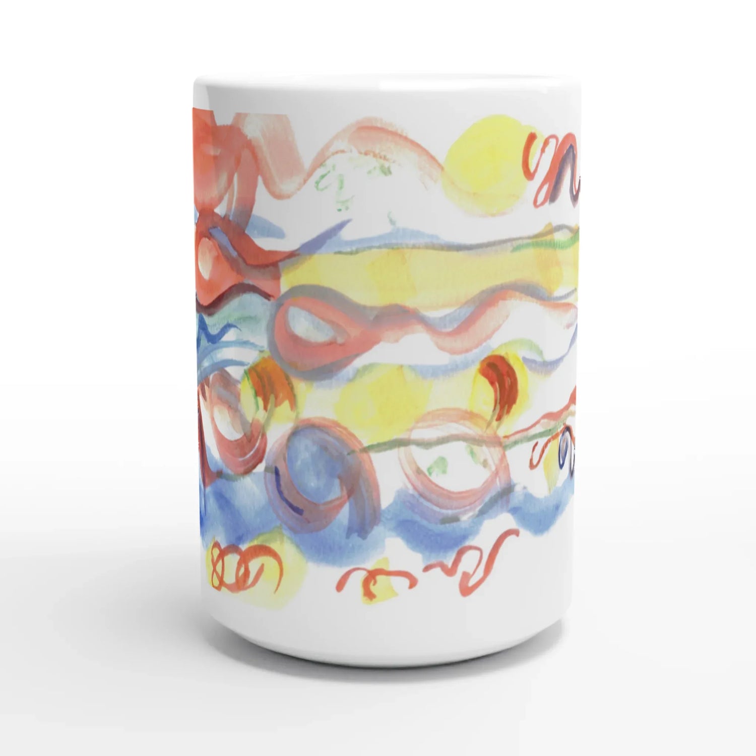 Mug en céramique blanche 44 cl Serpentins – Grand format, design et qualité durable - Laure Leprince - Artiste Peintre