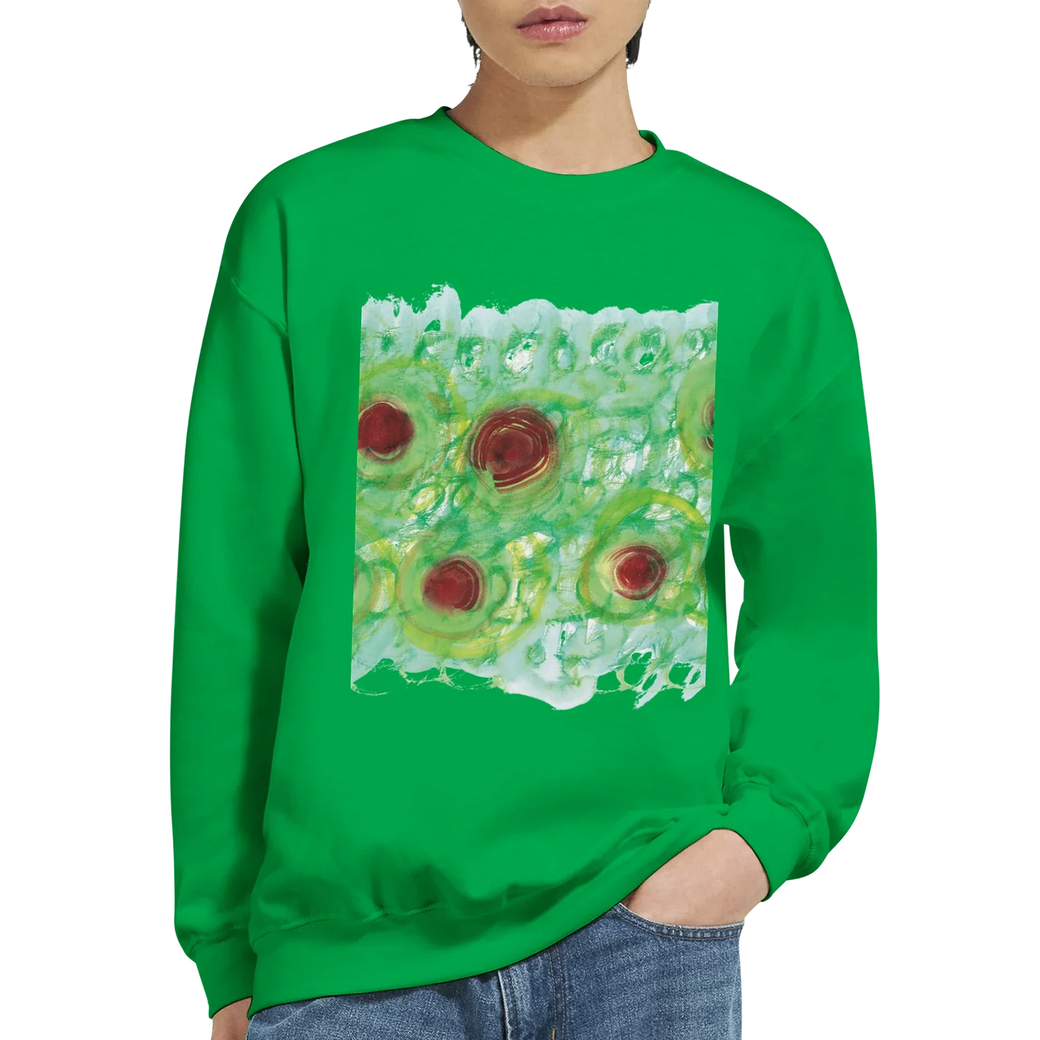 Sweatshirt Unisexe Classique Green Echo – Impression Artistique Multicolore - Laure Leprince - Artiste Peintre