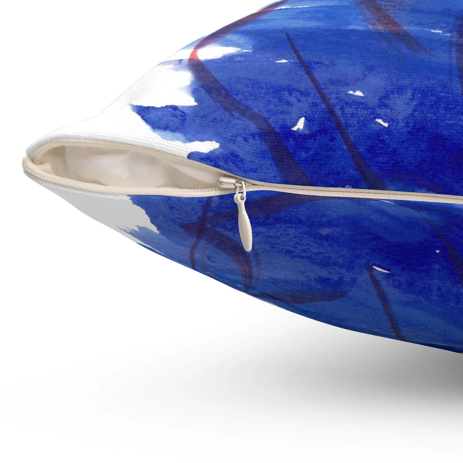 Square Throw Pillow Midnight Siren — Minimal Brushstroke Accent - Laure Leprince - Artiste Peintre