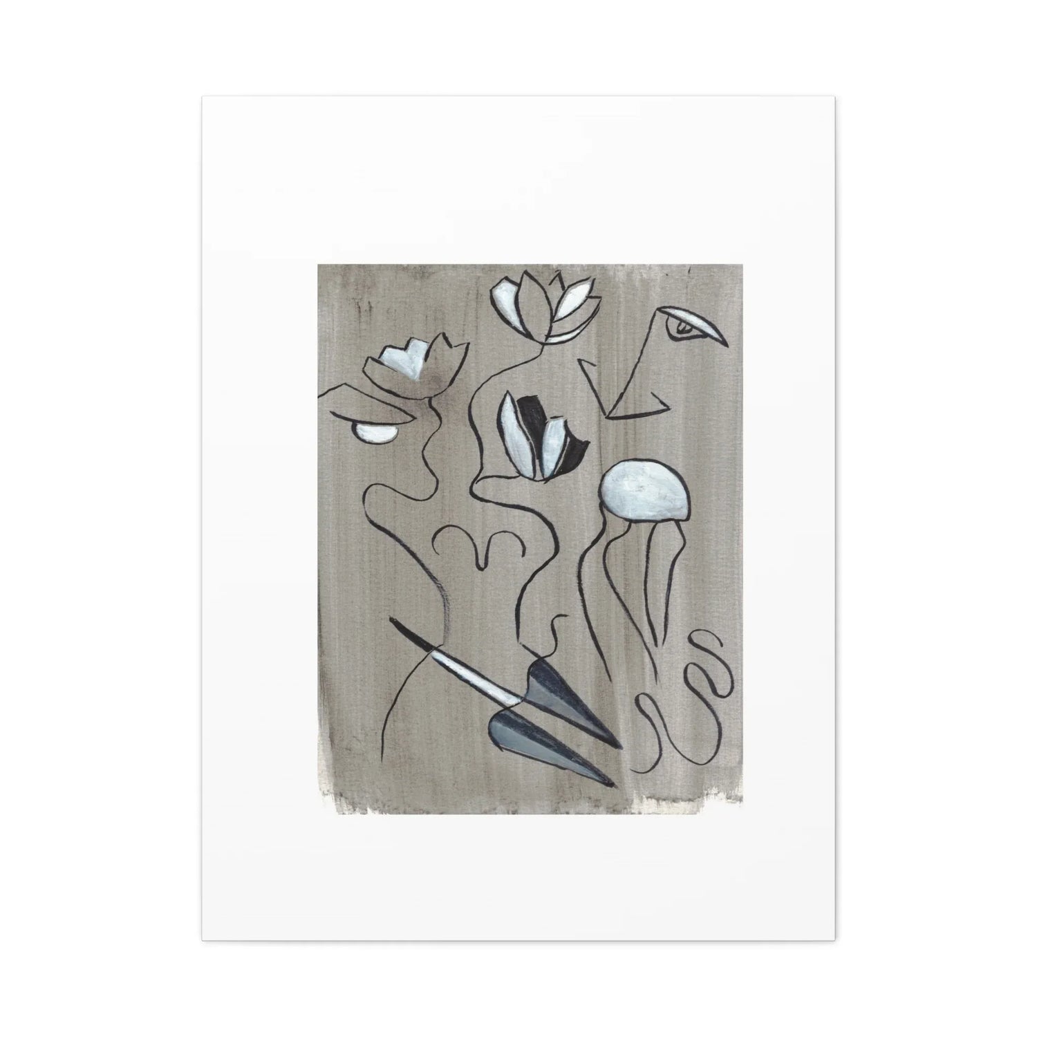 Abstract Femme Lotus Canvas Print — Modern Coastal Wall Art - Laure Leprince - Artiste Peintre