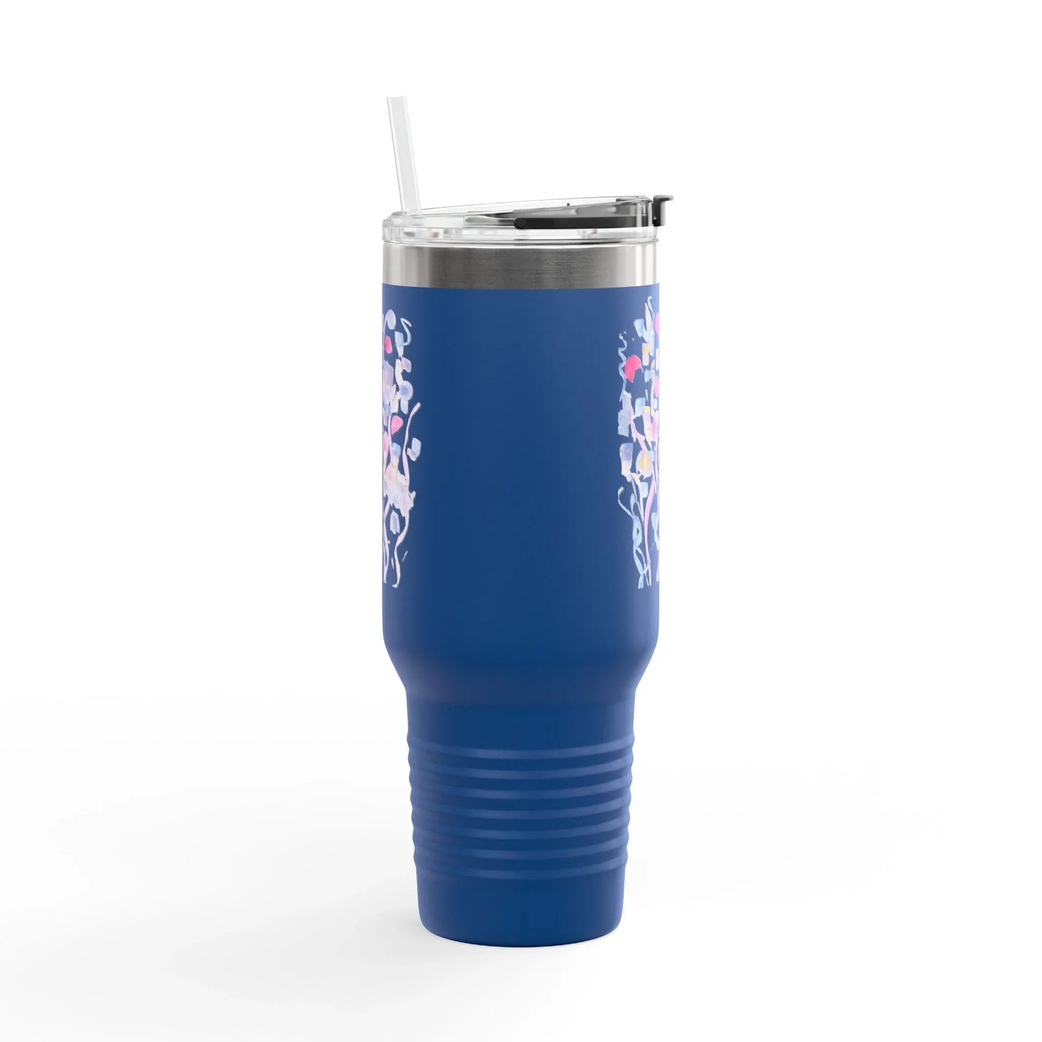 40oz Insulated Travel Mug – Petal Drift Watercolor Design - Laure Leprince - Artiste Peintre