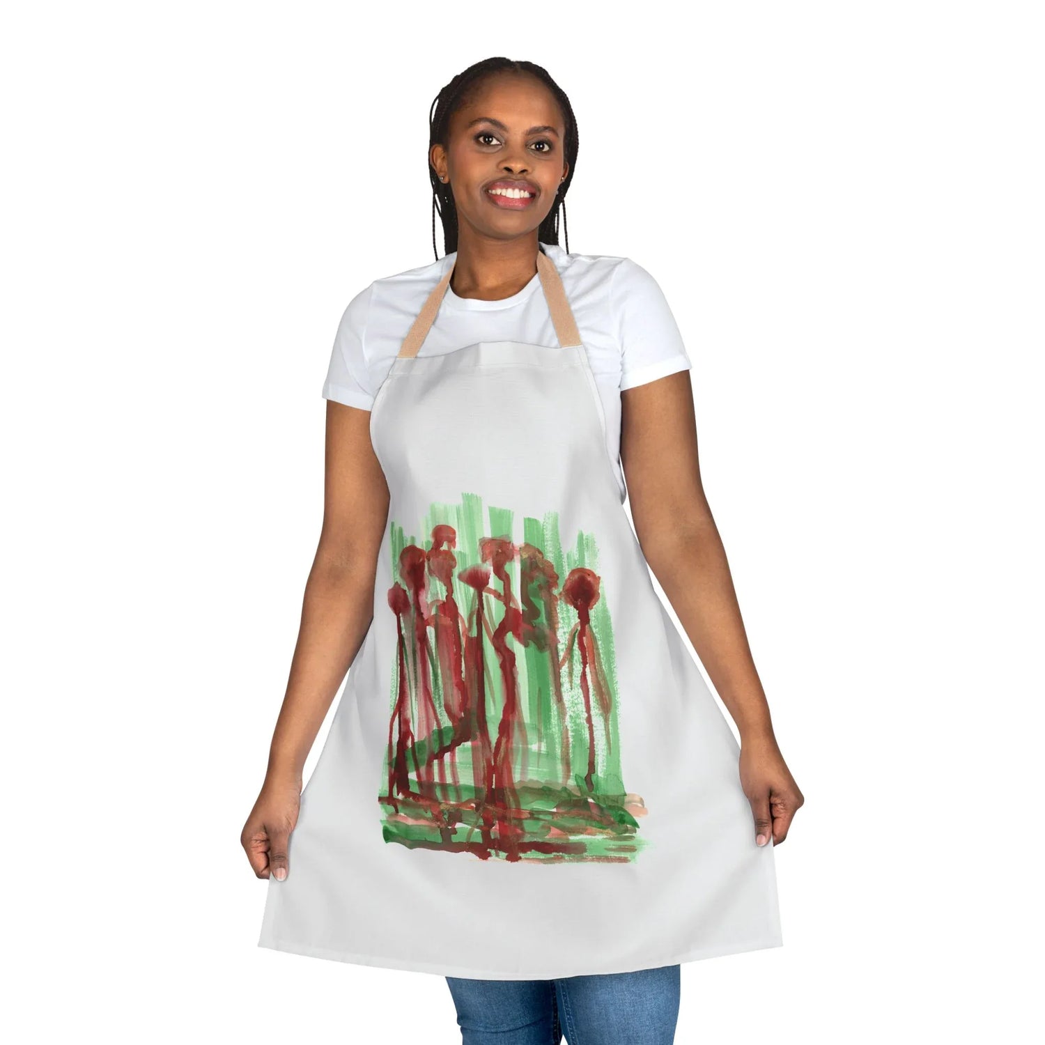 Abstract Apron Forest Choir – Artistic Kitchen Chef Gift - Laure Leprince - Artiste Peintre