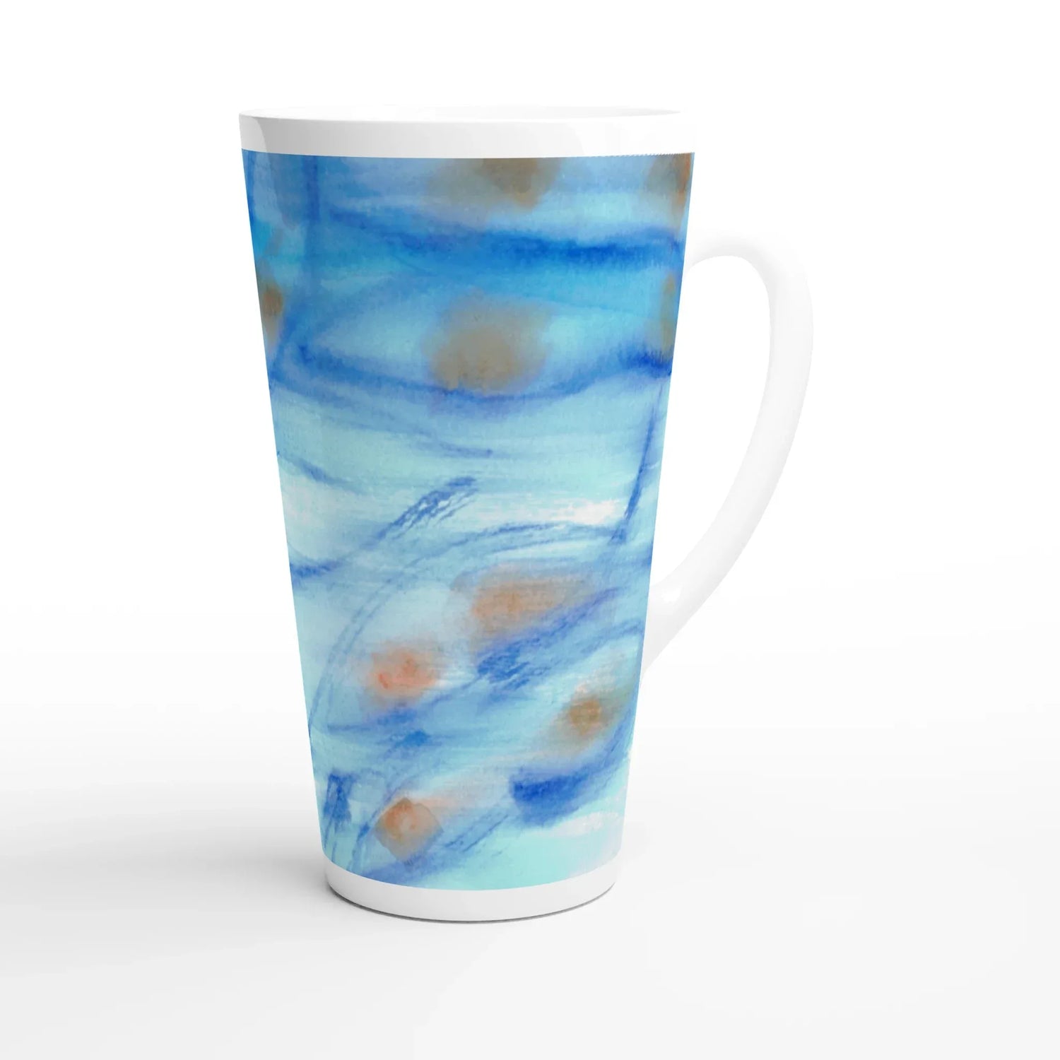 Mug à Latte en Céramique 500 ml Blue Sprouts – Élégant, durable et brillant - Laure Leprince - Artiste Peintre