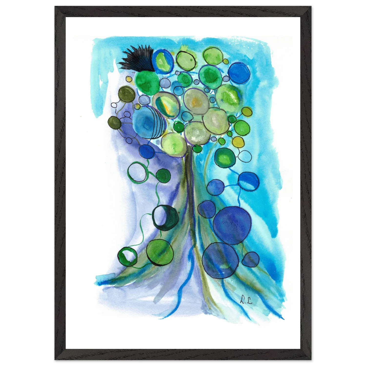 Premium Wooden Framed Poster With Premium Matte Paper Ecophères - Laure Leprince - Artiste Peintre