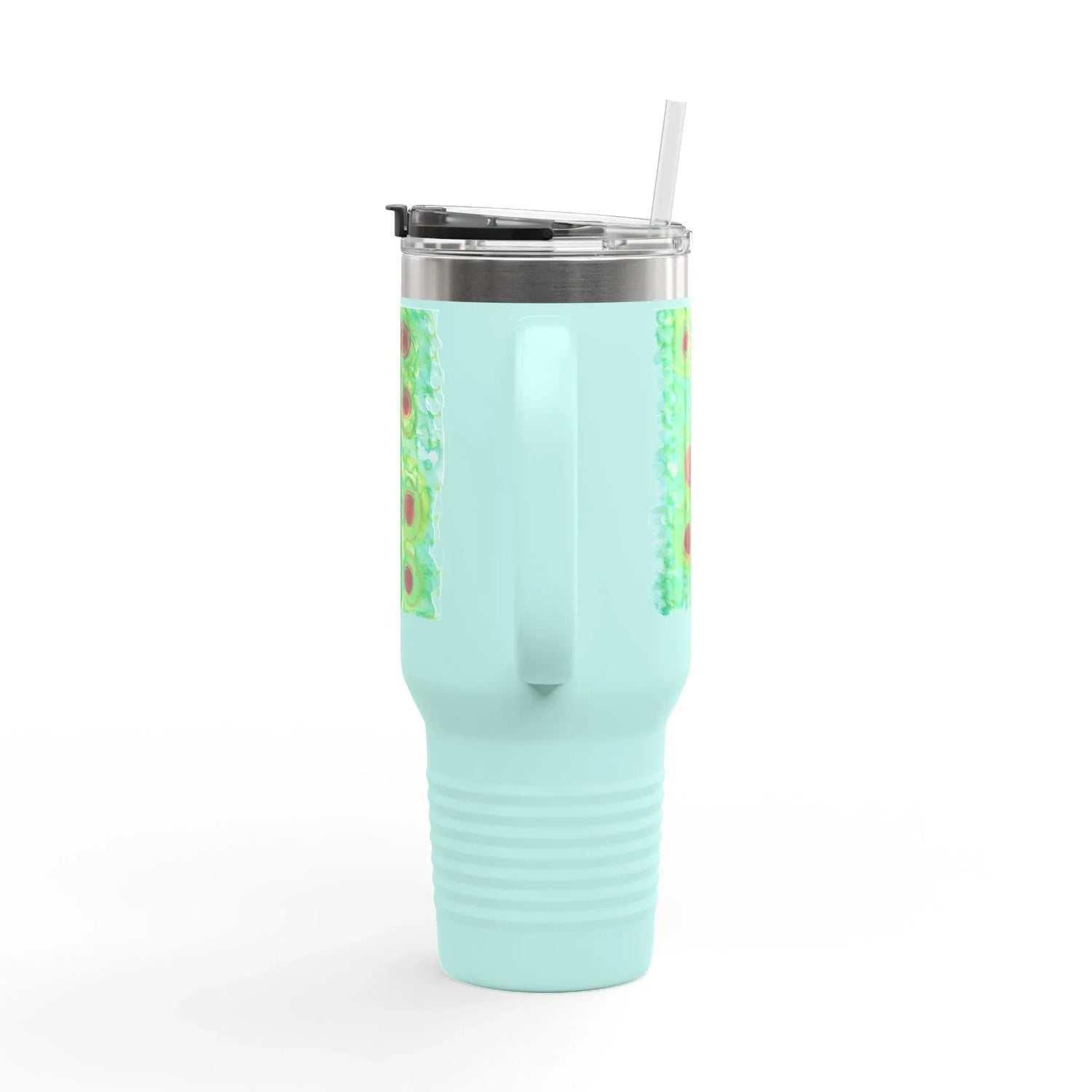 40oz Insulated Travel Mug – green Echo Watercolor Design - Laure Leprince - Artiste Peintre