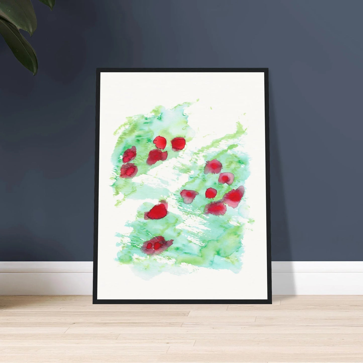 Affiche Encadrée Museum-Quality Matte Paper Aluminium Framed Eclats rouges - Laure Leprince - Artiste Peintre