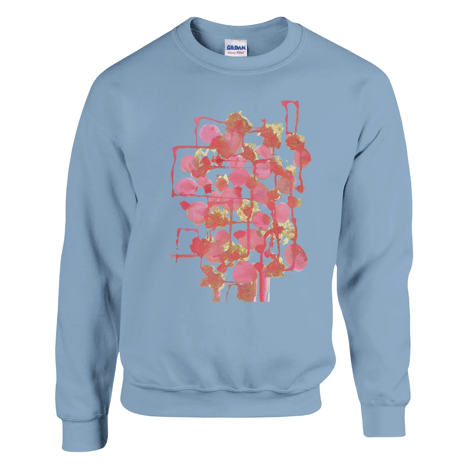 Sweatshirt Unisexe Classique Reseau Framboise – Impression Artistique Multicolore - Laure Leprince - Artiste Peintre