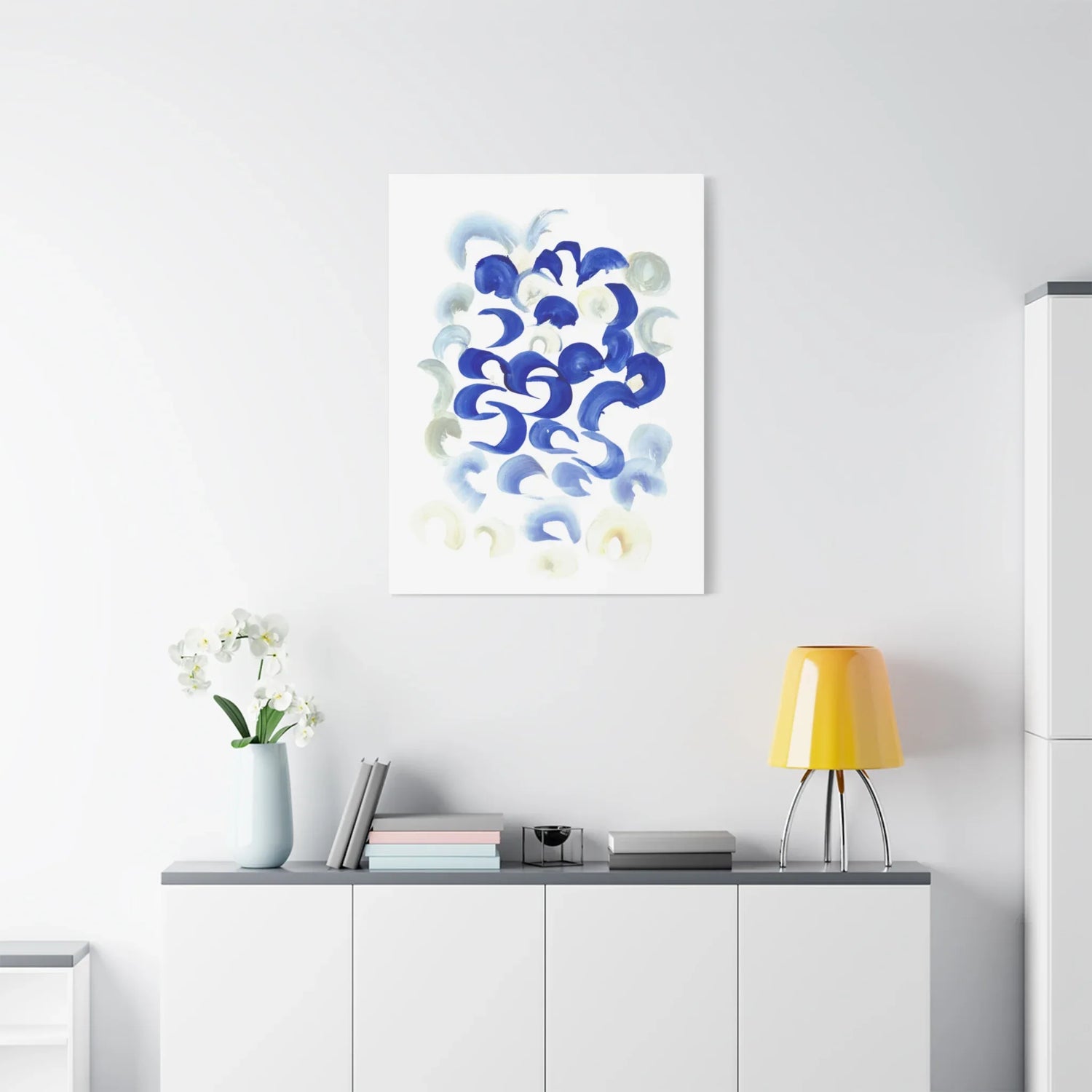 Abstract Blue Swirls Brushstroke Canvas Print — Modern Coastal Wall Art - Laure Leprince - Artiste Peintre