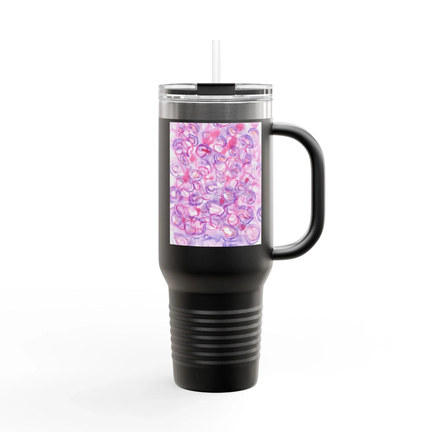 40oz Insulated Travel Mug – Floraison Intime Watercolor Design - Laure Leprince - Artiste Peintre