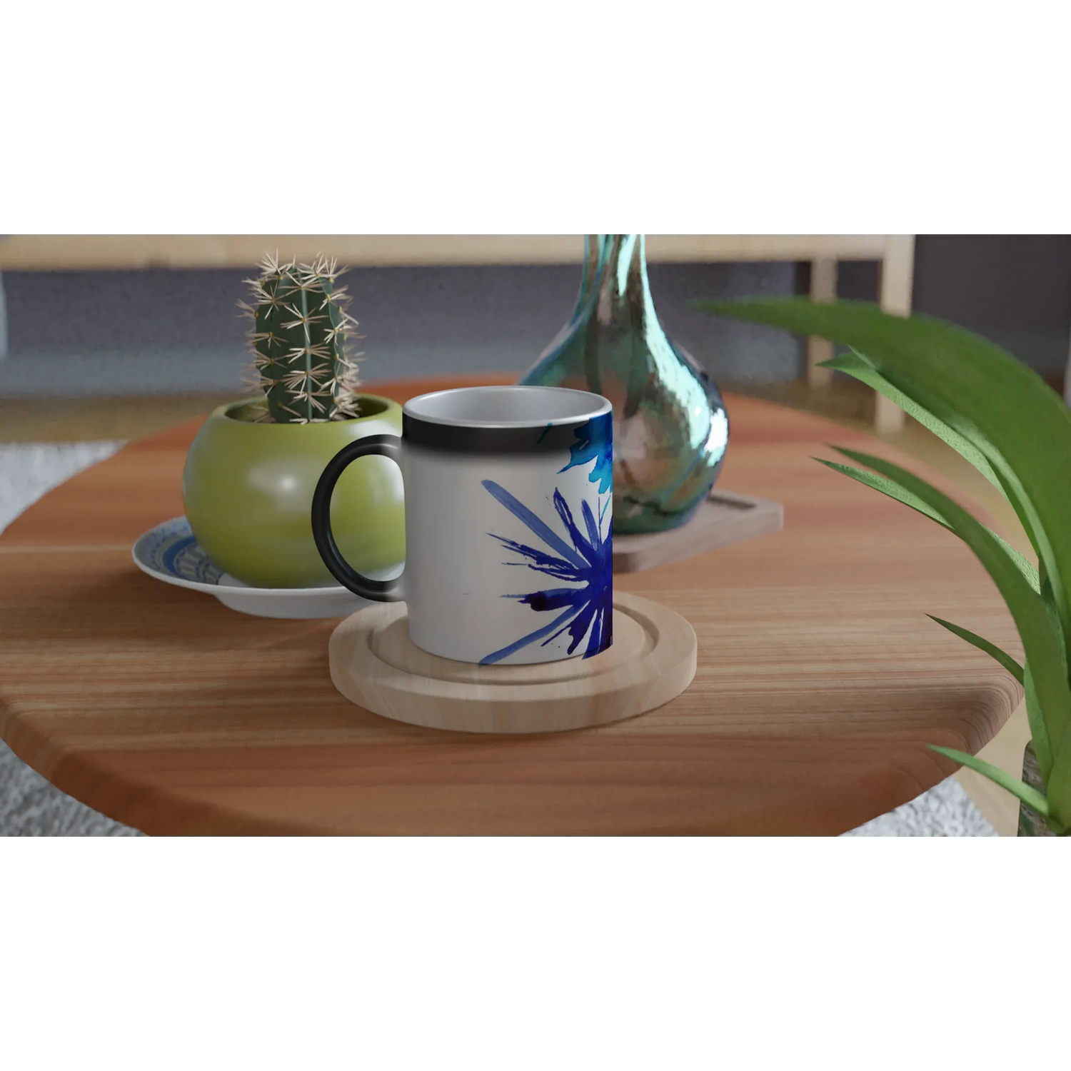 Mug magique en céramique 325 ml bleuets – Révèlez votre motif à la chaleur - Laure Leprince - Artiste Peintre