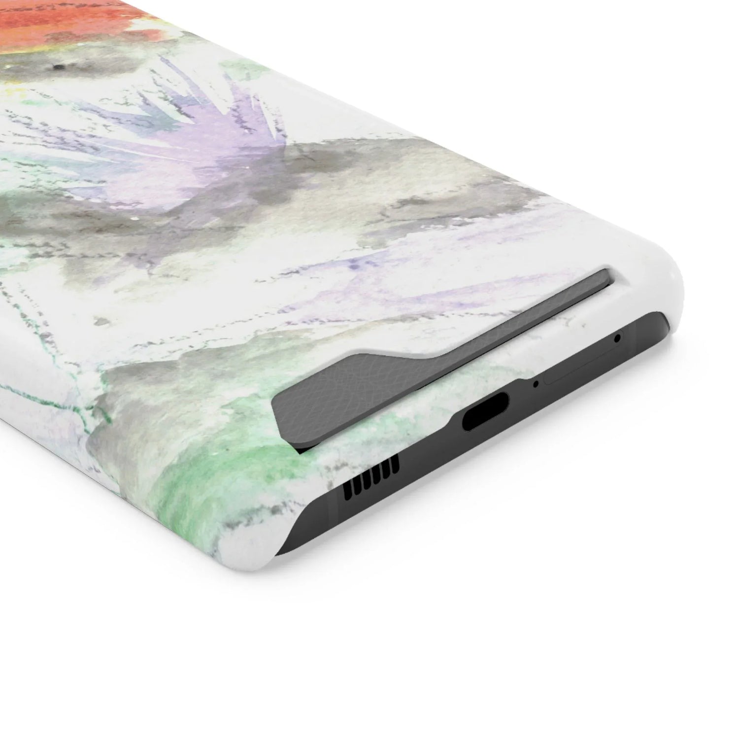 Samsung Phone Card Case Lavander Drift — Yellow Watercolor Flower Wallet - Laure Leprince - Artiste Peintre