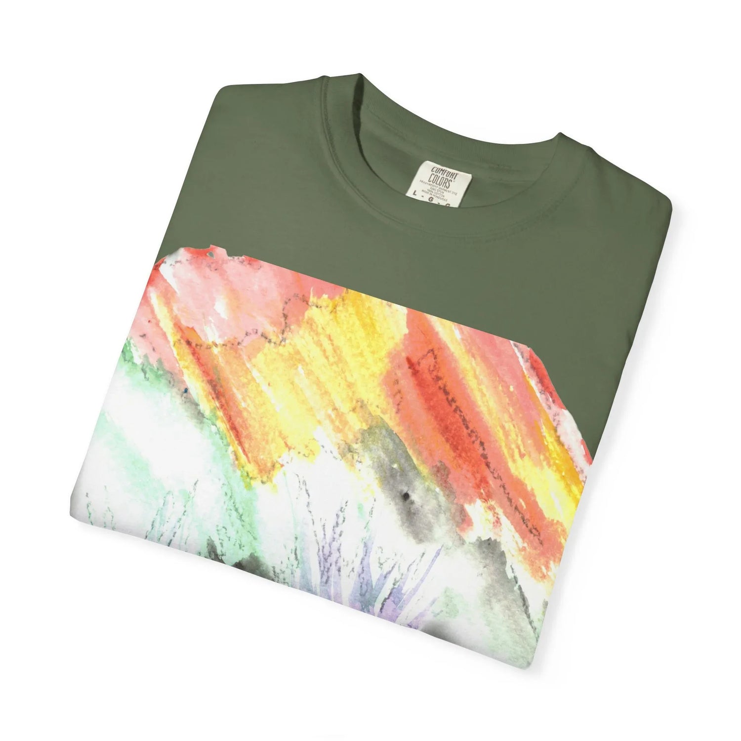 Abstract Lavander Drift T-Shirt — Bright Watercolor Square Art Tee - Laure Leprince - Artiste Peintre
