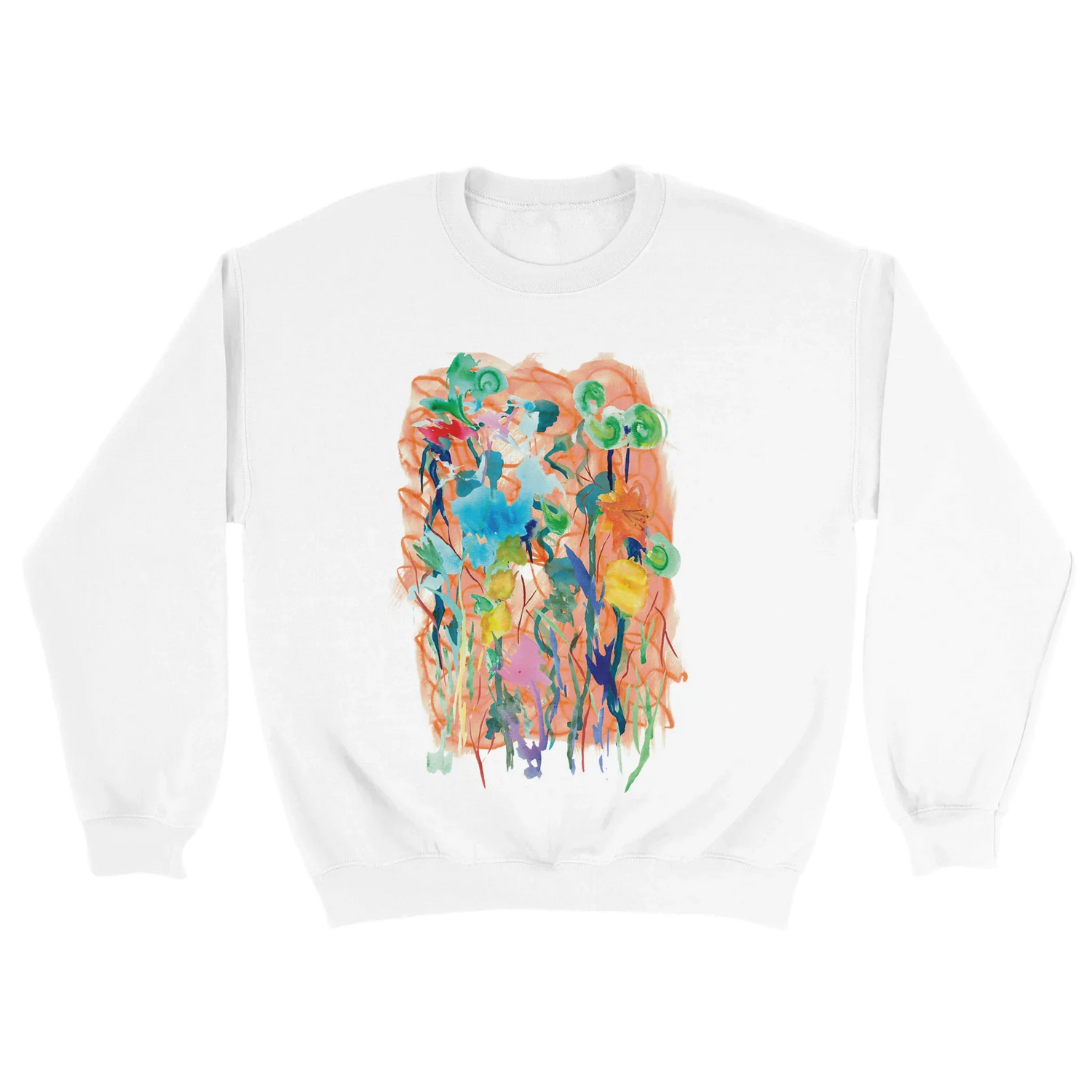 Sweatshirt Unisexe Classique Jardin Lumineux – Impression Artistique Multicolore | Premium Cotton Blend - Laure Leprince - Artiste Peintre