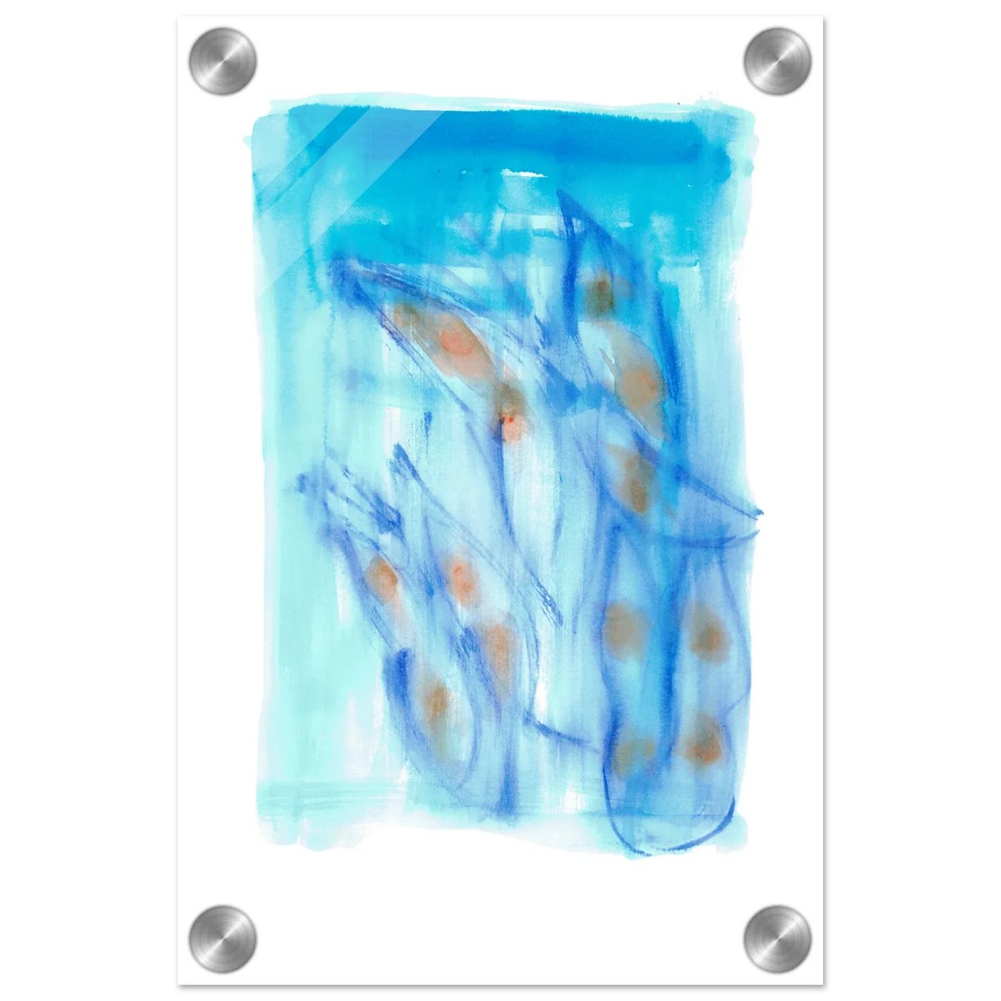 Impression sur acrylique brillante Blue Sprouts| Art contemporain par Laure Leprince - Laure Leprince - Artiste Peintre