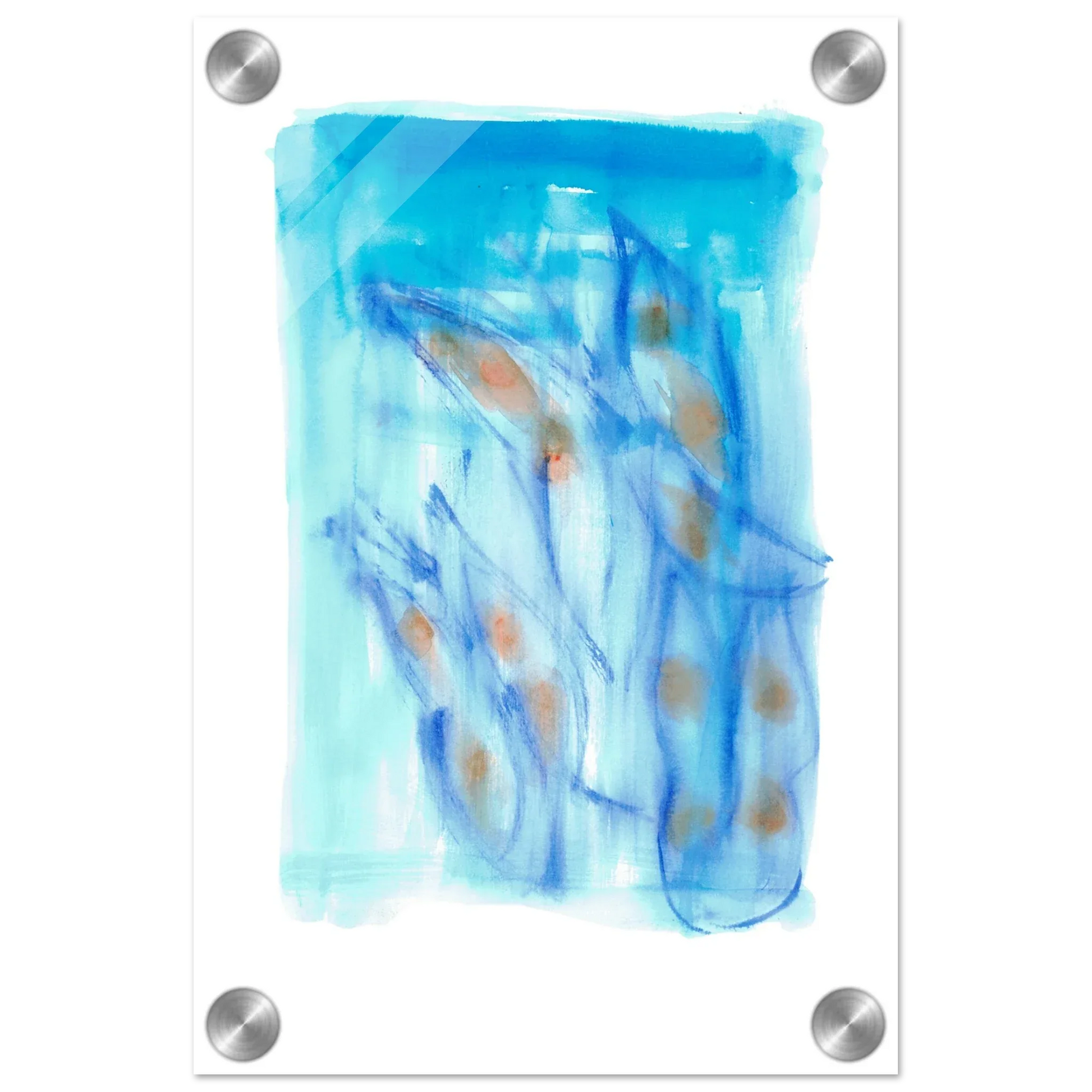 Impression sur acrylique brillante Blue Sprouts| Art contemporain par Laure Leprince - Laure Leprince - Artiste Peintre