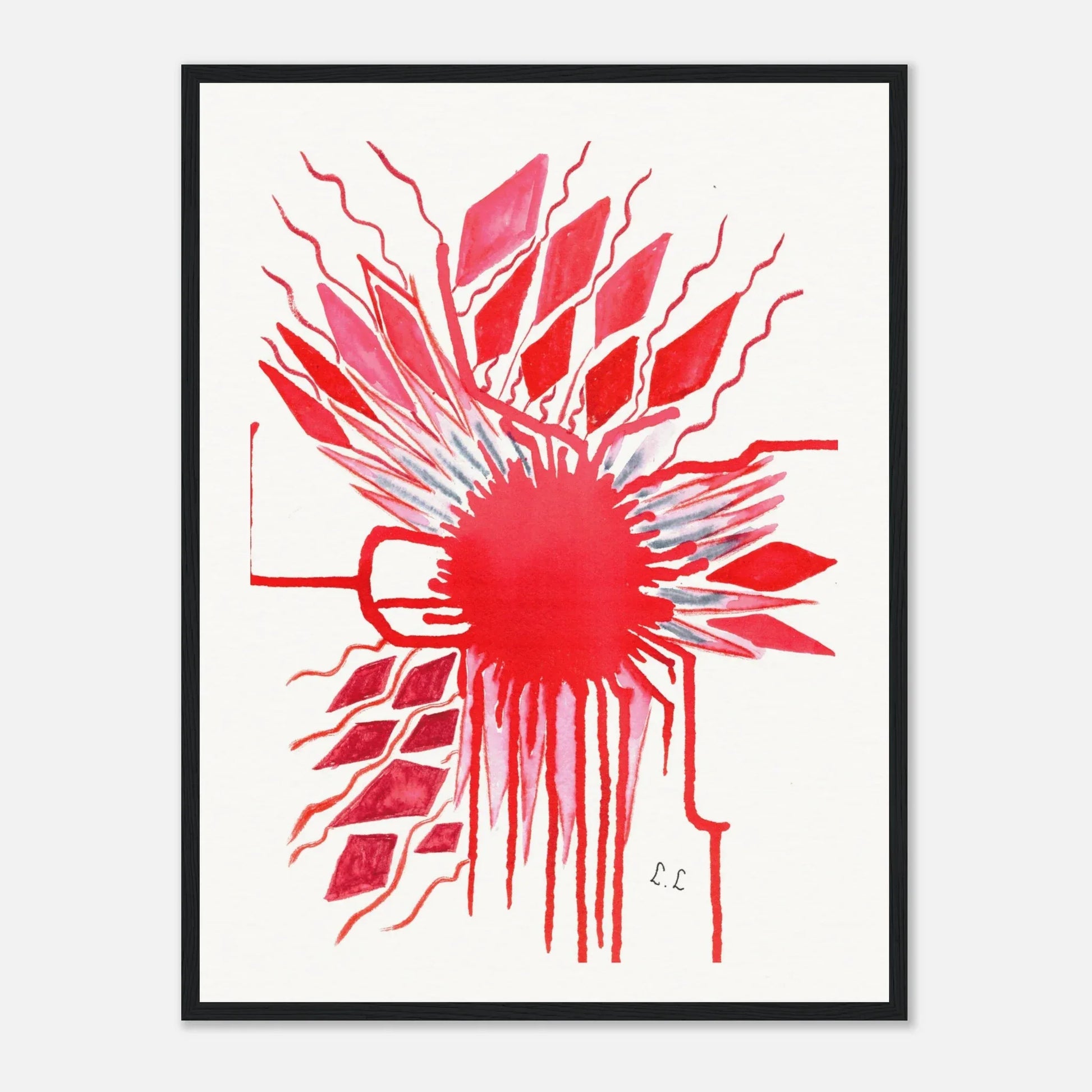 Museum-Quality Matte Paper Wooden Framed Poster Rouge - Laure Leprince - Artiste Peintre