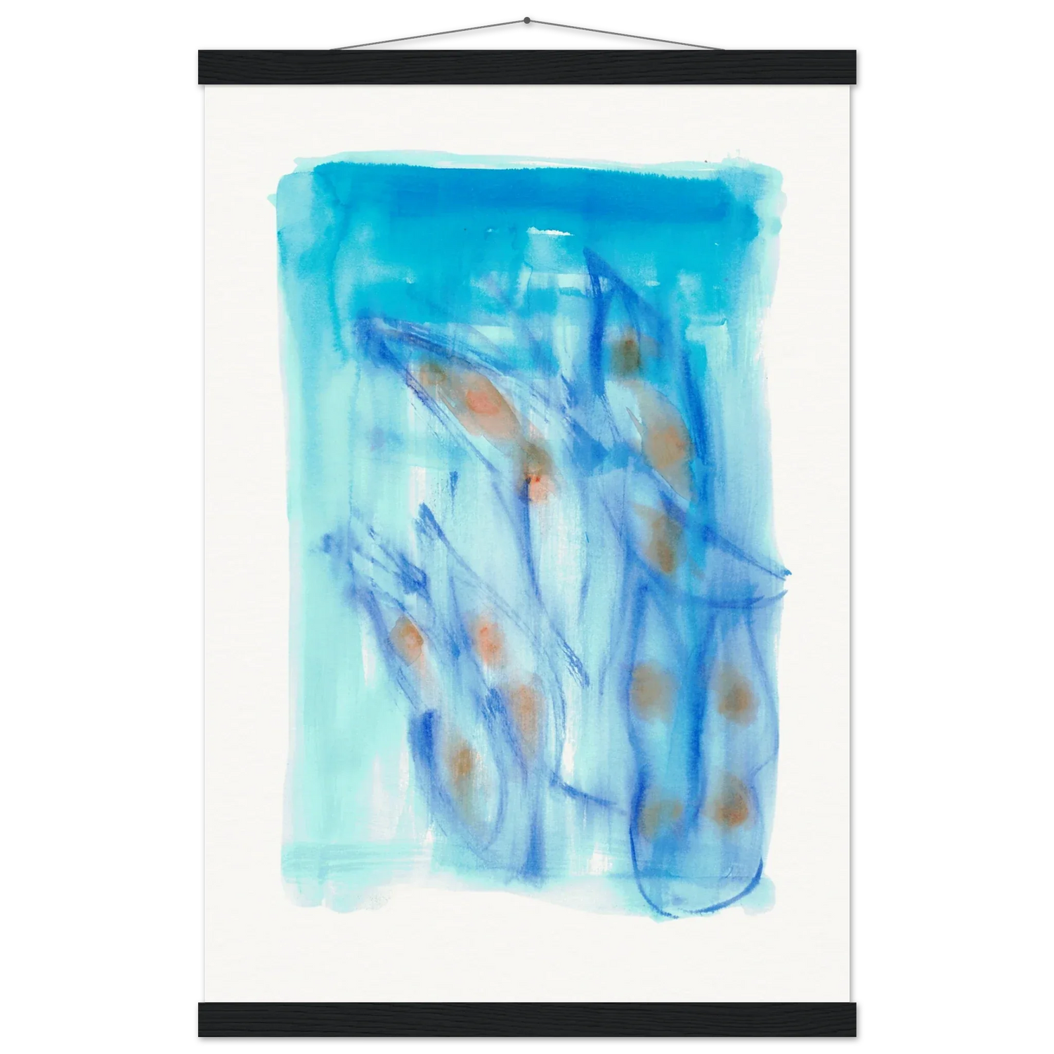 Museum-Quality Matte Paper Poster with Hanger Blue Sprouts - Laure Leprince - Artiste Peintre