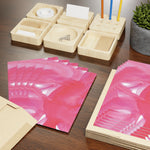 Ruby Drift Watercolor Leaf Greeting Card - Elegant