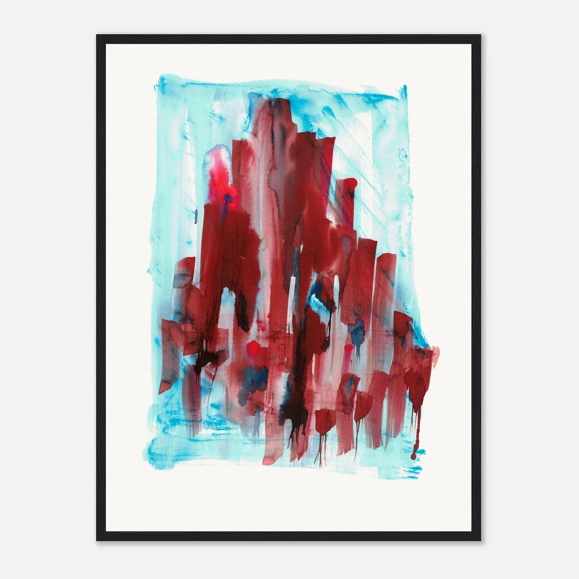 Affiche Encadrée Museum-Quality Matte Paper Wooden Framed Crimson Tower - Laure Leprince - Artiste Peintre
