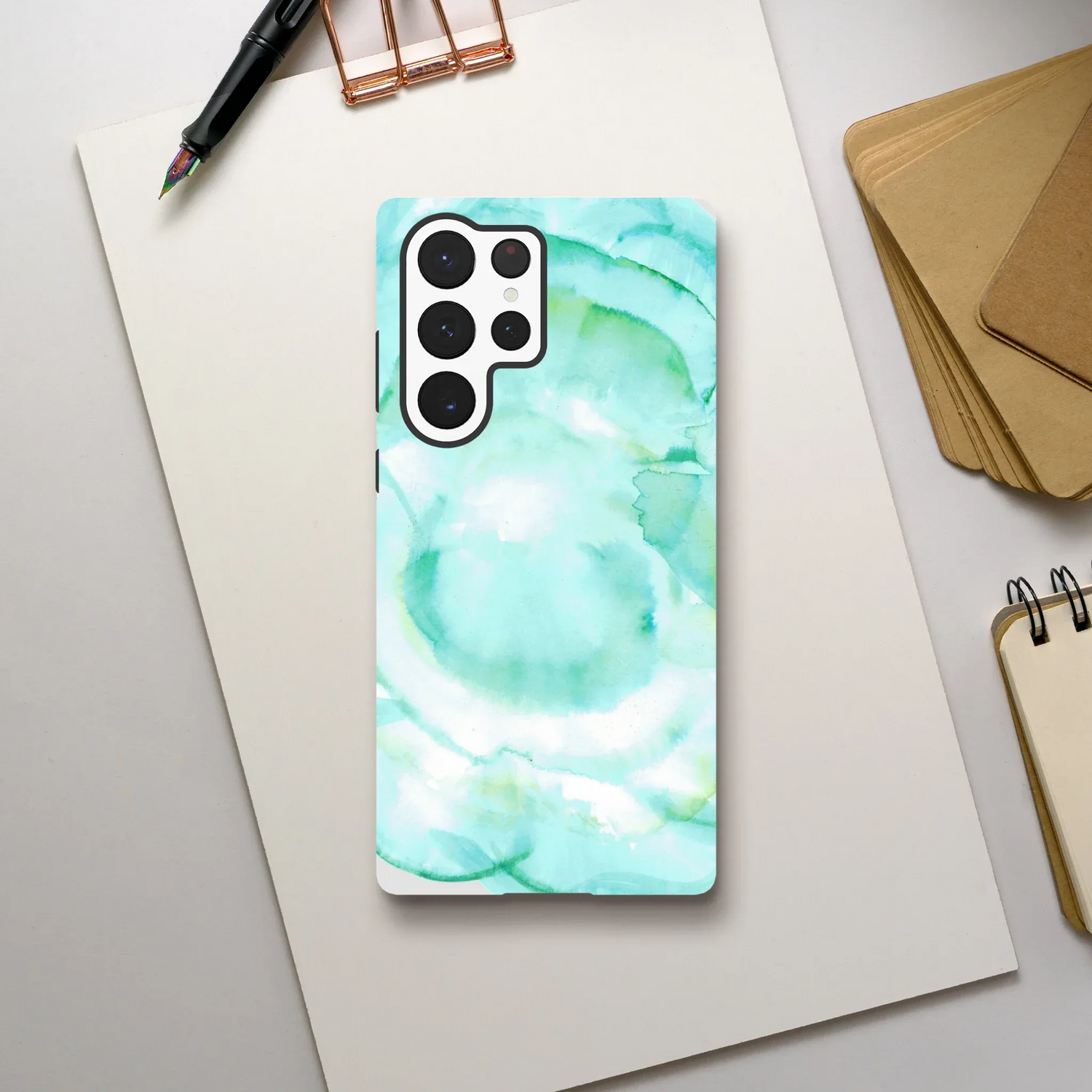 Premium Samsung Tough Case – Design Artistique Aqua Bloom - Laure Leprince - Artiste Peintre