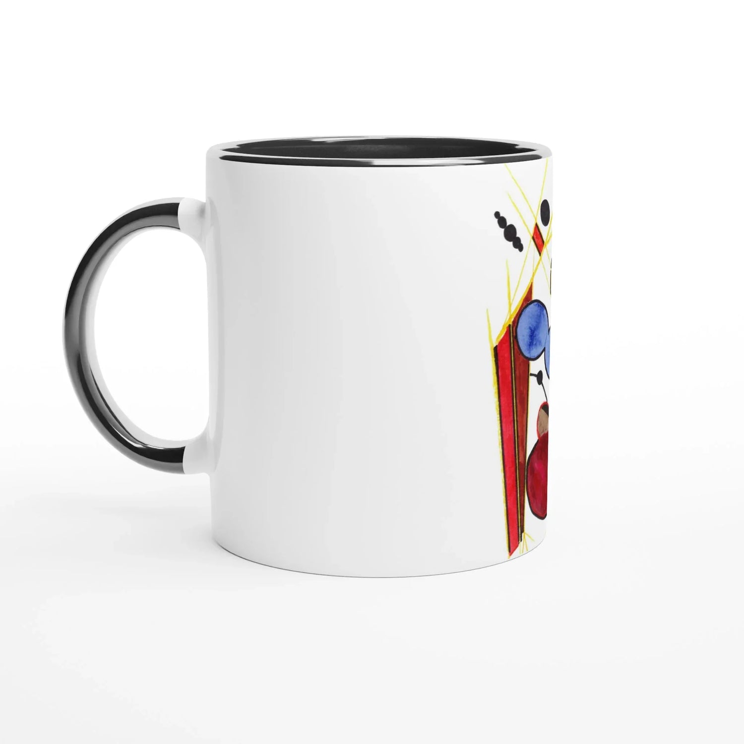 Mug en céramique 325 ml | Bord et anse colorés | Aquarelle Laure Leprince - Laure Leprince - Artiste Peintre