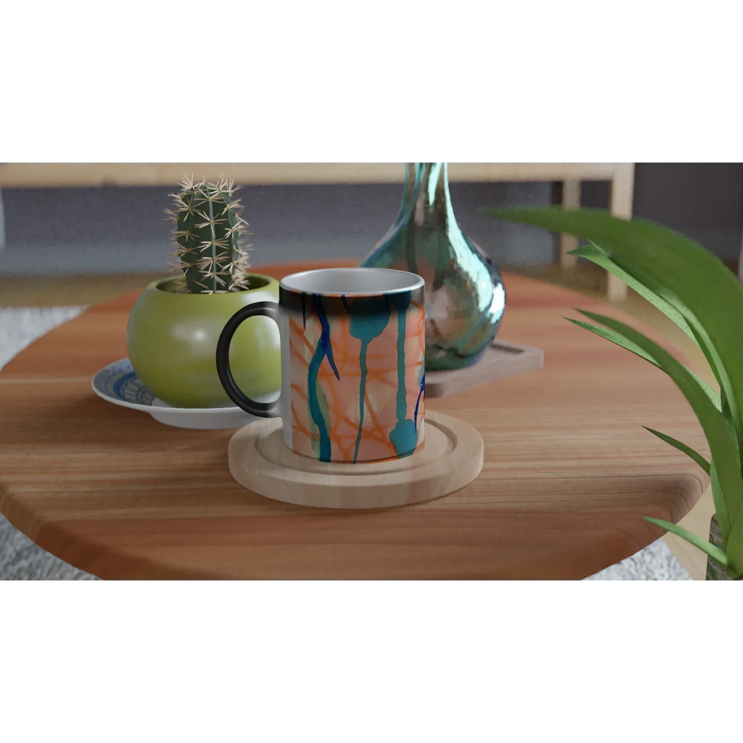 Mug magique en céramique 325 ml – Révèlez votre motif à la chaleur Saphir Ambre - Laure Leprince - Artiste Peintre