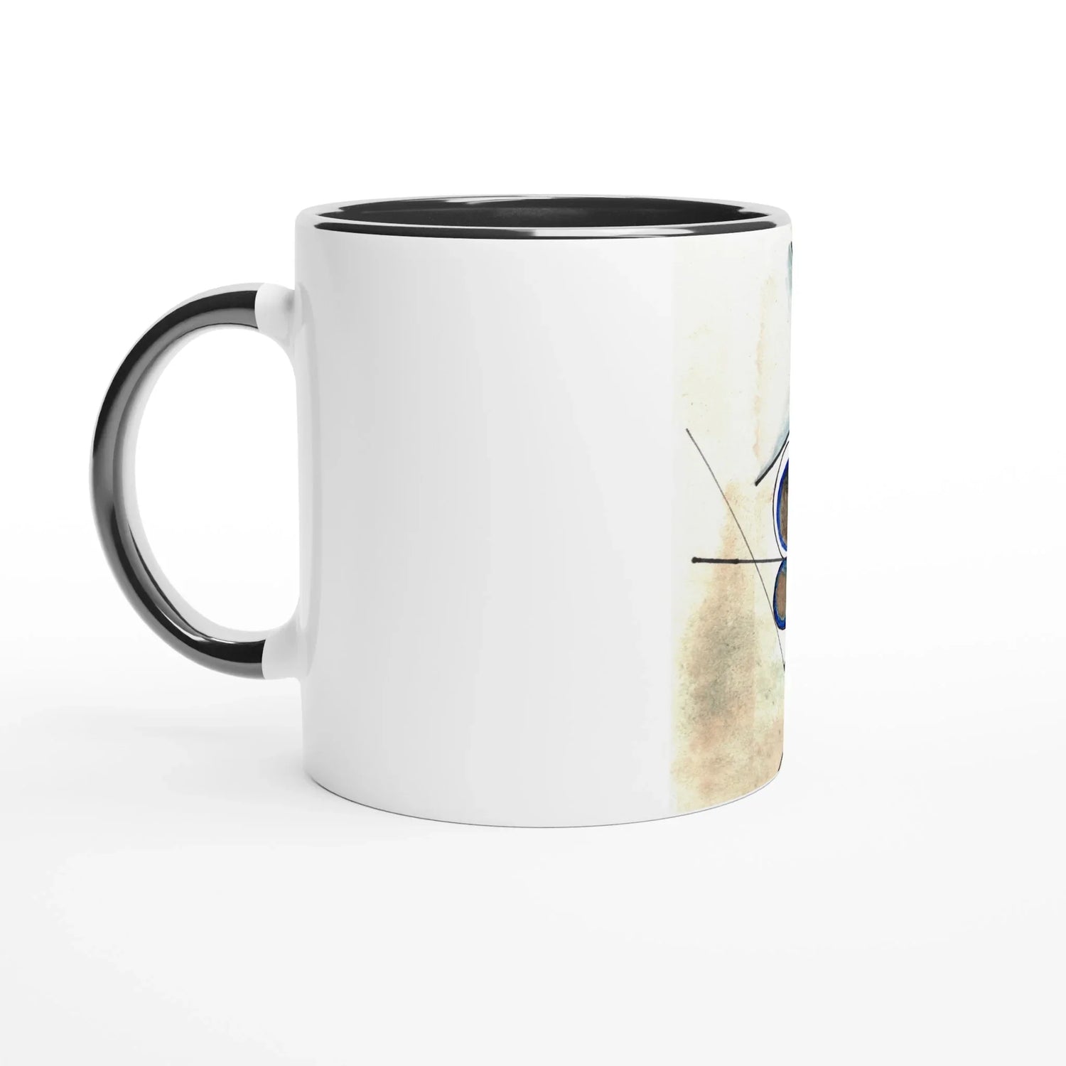 Mug en céramique 325 ml | Bord et anse colorés | Aquarelle Laure Leprince - Laure Leprince - Artiste Peintre