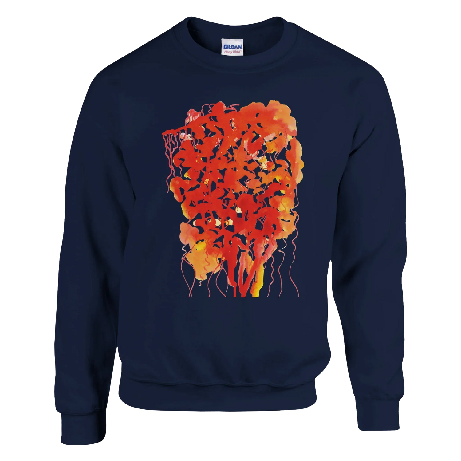 Sweatshirt Unisexe Classique Eclats Corail – Impression Artistique Multicolore - Laure Leprince - Artiste Peintre