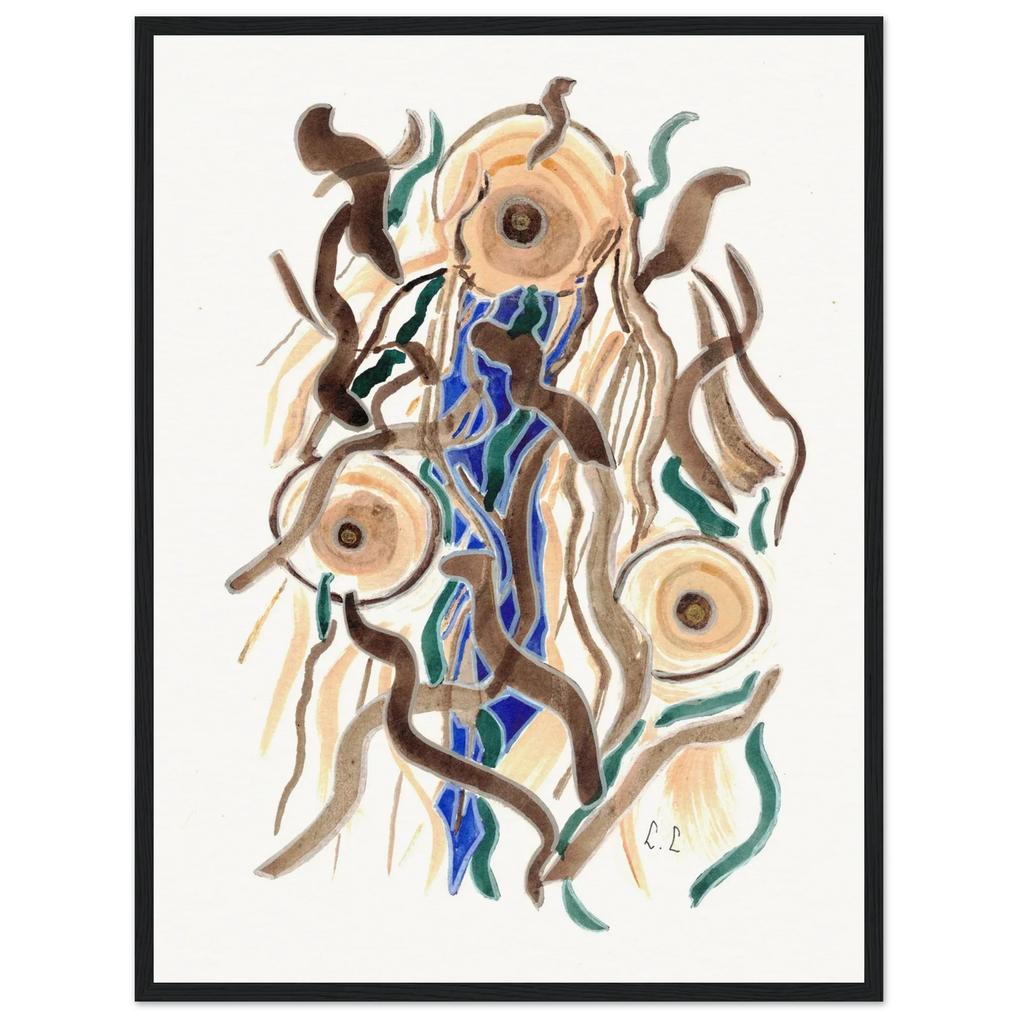Affiche Encadrée Museum-Quality Matte Paper Wooden Framed Cometes - Laure Leprince - Artiste Peintre