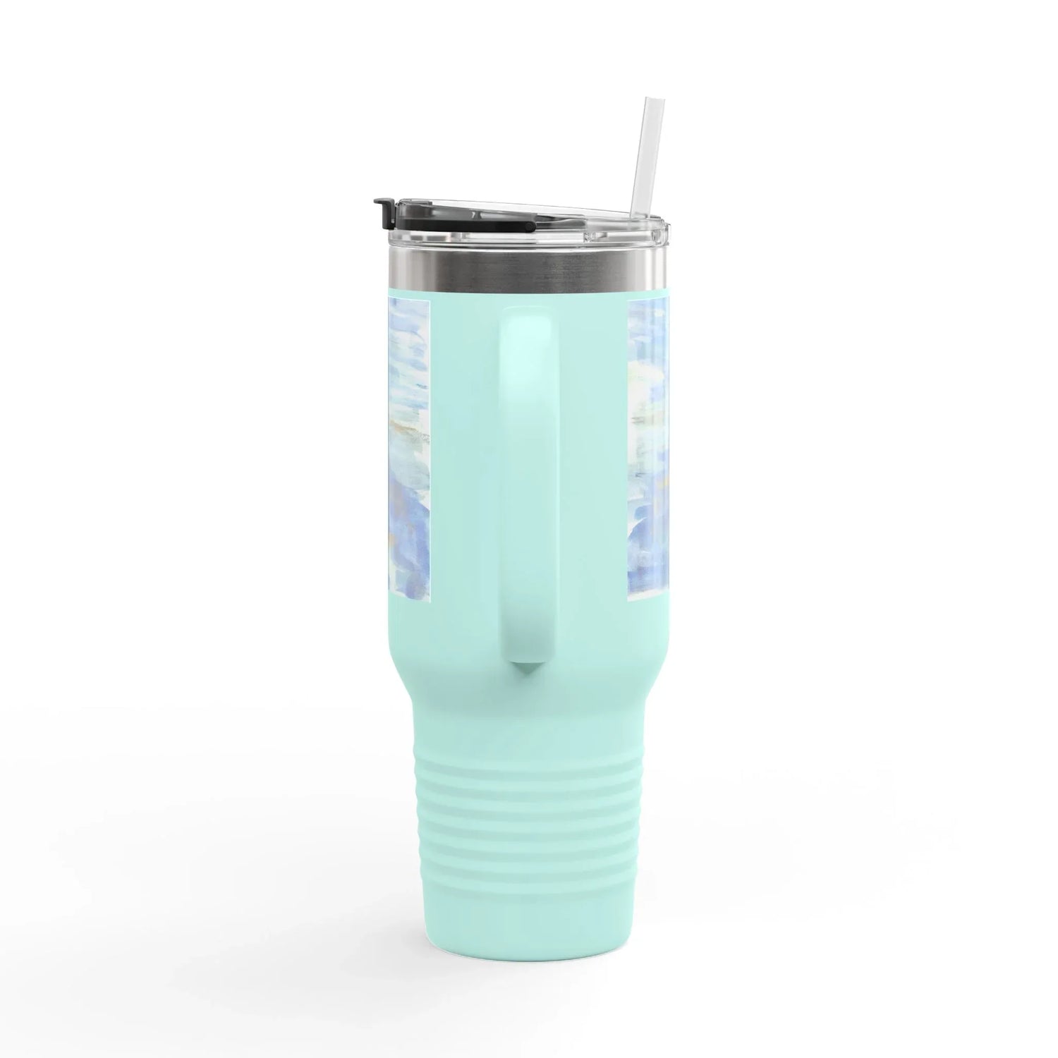 40oz Insulated Travel Mug – Silent Water Watercolor Design - Laure Leprince - Artiste Peintre