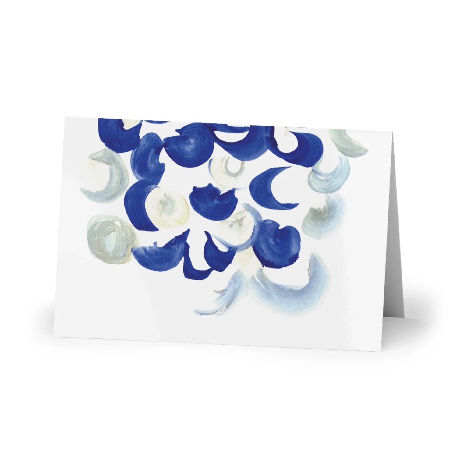 Blue SwirlsWatercolor Leaf Greeting Card - Elegant - Laure Leprince - Artiste Peintre
