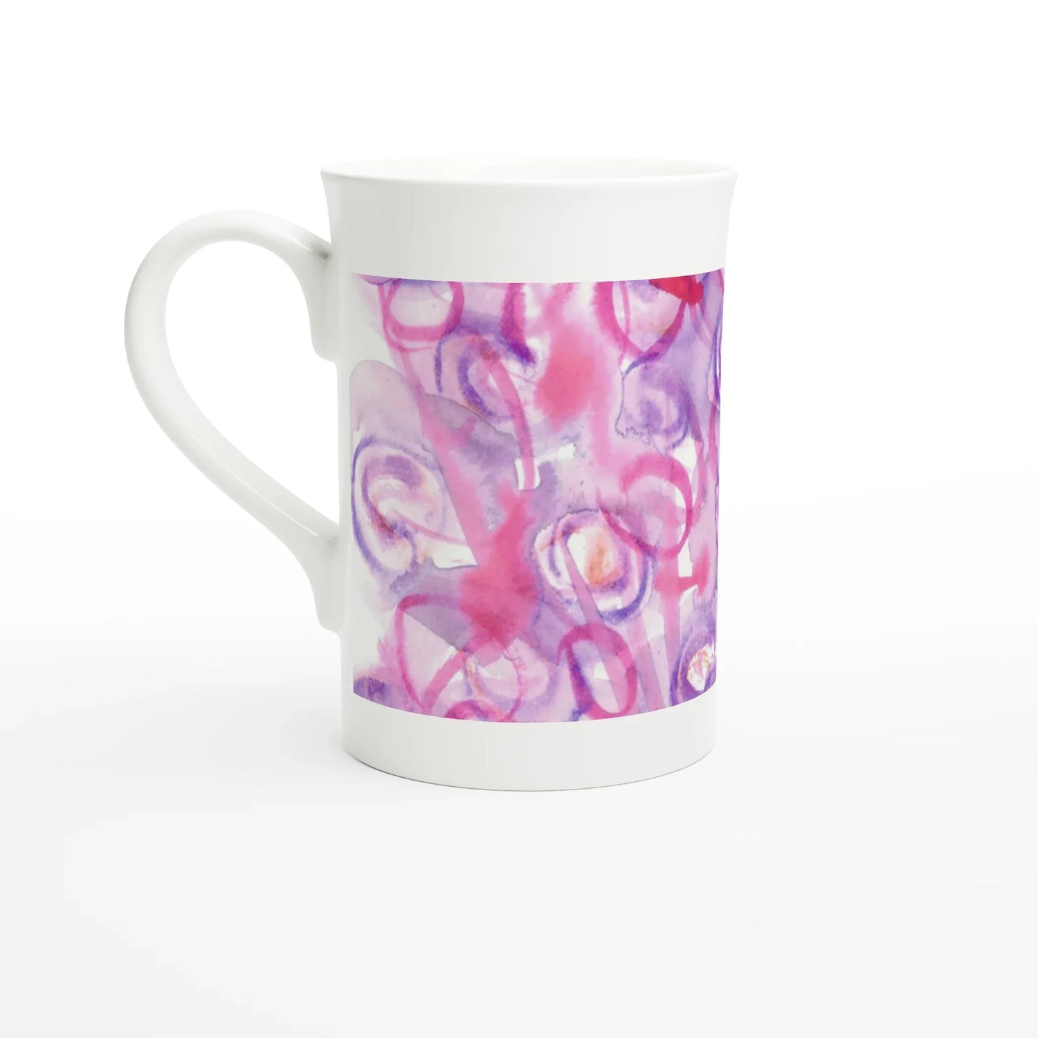 Mug en porcelaine blanche 30 cl Floraison Intime– Élégance et finesse intemporelle - Laure Leprince - Artiste Peintre