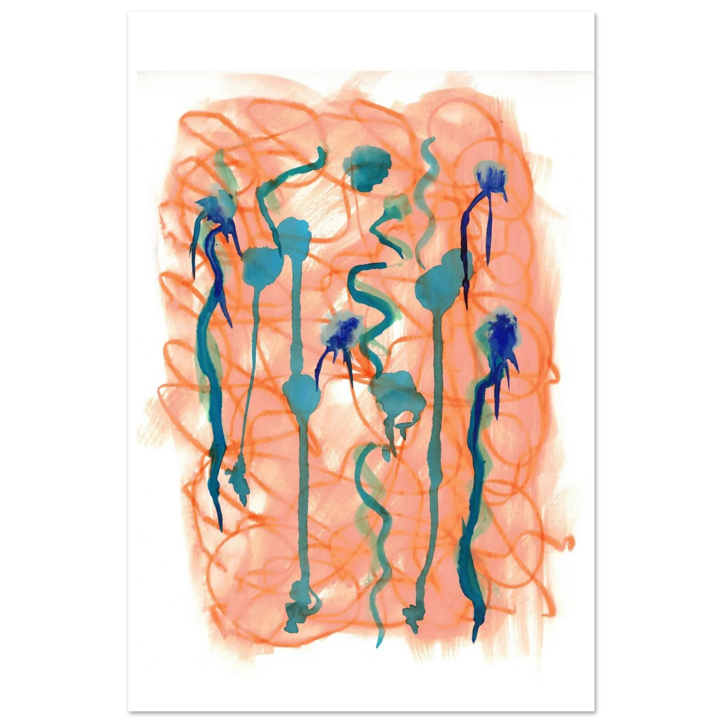 Premium Matte Paper Poster Aquarelle Originale RDJ3-8 - Laure Leprince - Artiste Peintre