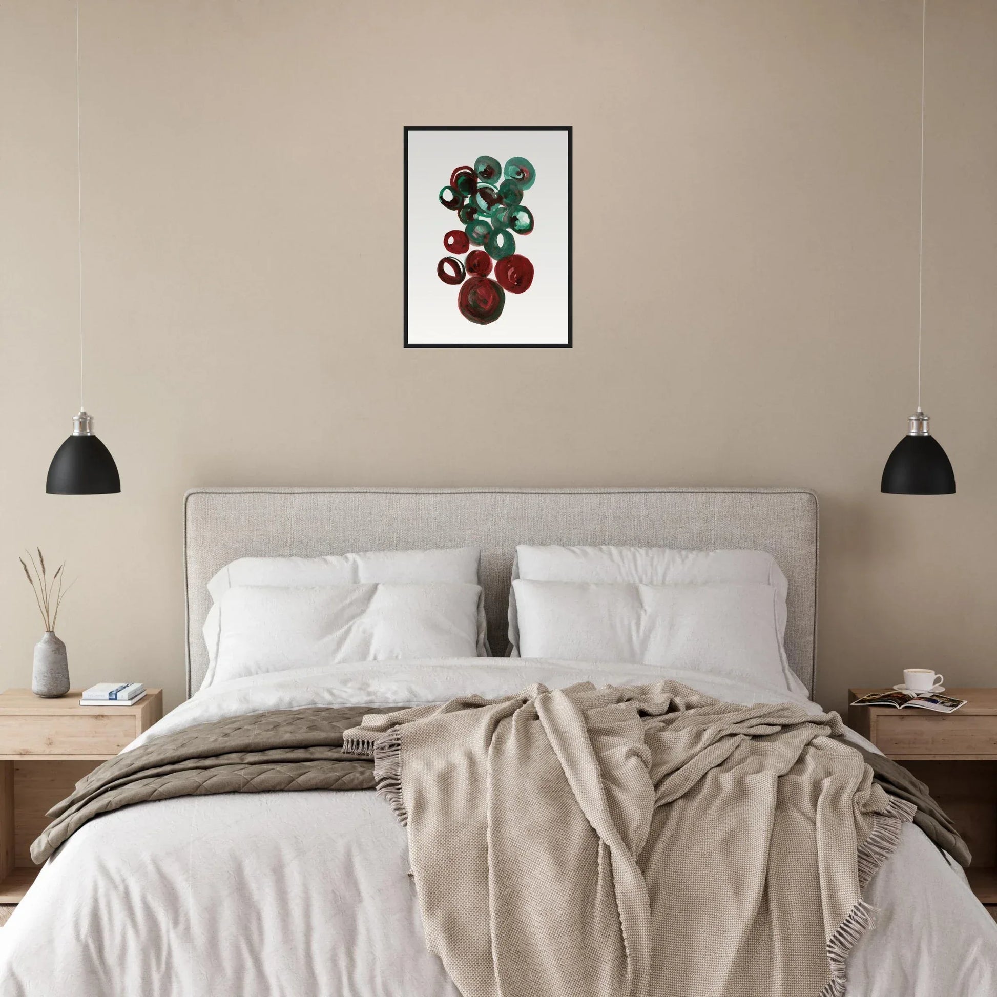 Affiche Encadrée Museum-Quality Matte Paper Wooden Framed Resonance Emeraude - Laure Leprince - Artiste Peintre