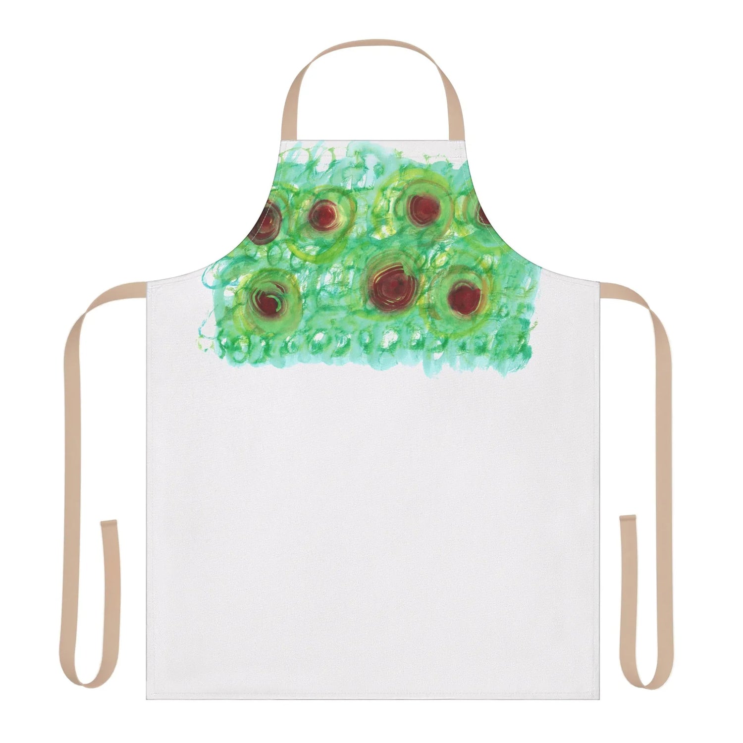Abstract Apron Green Echo – Artistic Kitchen Chef Gift - Laure Leprince - Artiste Peintre