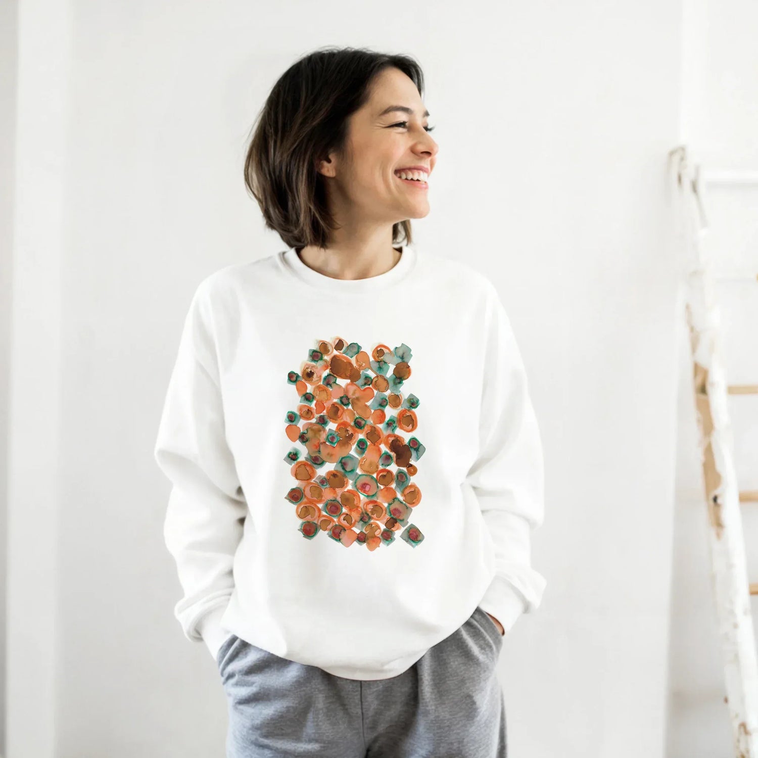 Sweatshirt Unisexe Classique Constellation D'ambre – Impression Artistique Multicolore | Premium Cotton Blend - Laure Leprince - Artiste Peintre