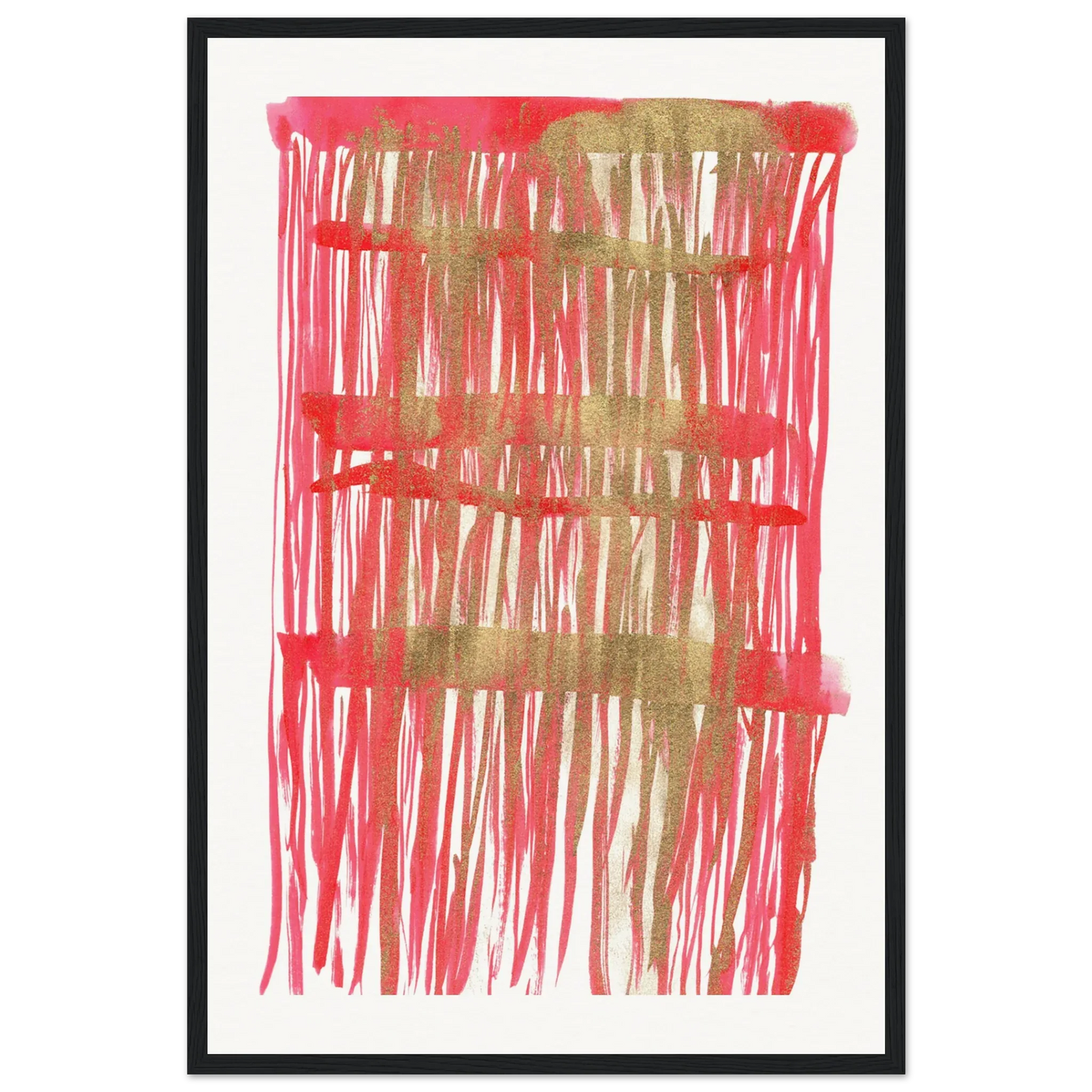 Affiche Encadrée Museum-Quality Matte Paper Wooden Framed Poste Red Waves - Laure Leprince - Artiste Peintre